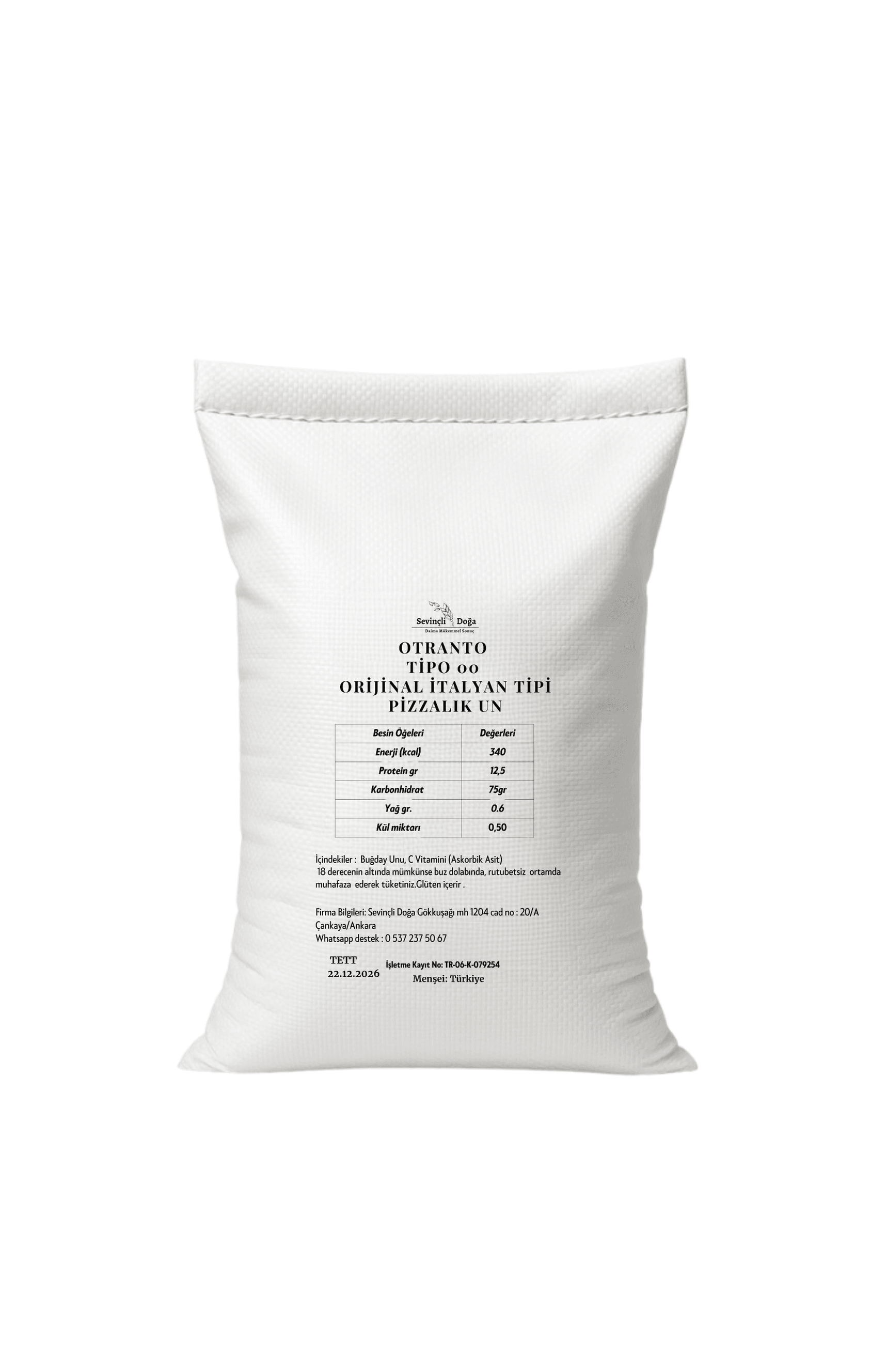 Otranto Napolitena Orijinal Tipo 00 İtalyan Tipi Pizzalik  Özel Beyaz Un (Caputo Muadili)  - 25 kg