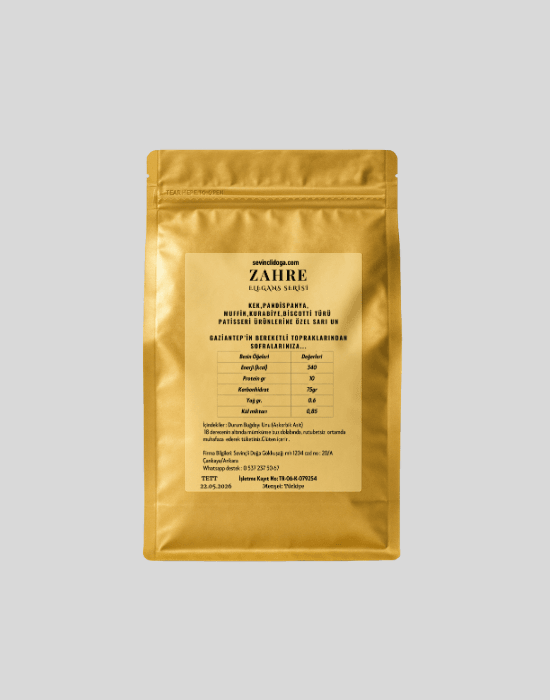 ZAHRE KEK, PANDİSPANYA ,MUFFİN, COKKİE VE KURABİYELERİNİZE ÖZEL SARI UN - 1 kg