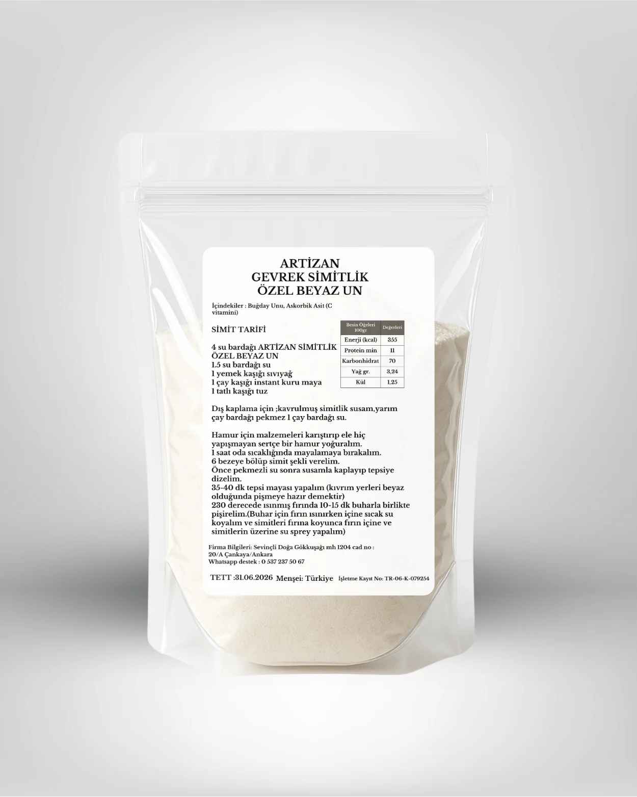 ARTİZAN  GEVREK SİMİTLİK  ÖZEL BEYAZ UN  - 2 kg
