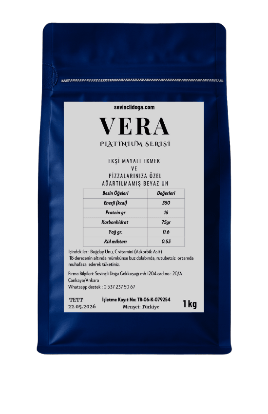 VERA PREMIUM - EKŞİ MAYALI EKMEK VE PİZZA İÇİN ÖZEL AĞARTILMAMIŞ BEYAZ UN (PROTEİN %16) - 1 kg