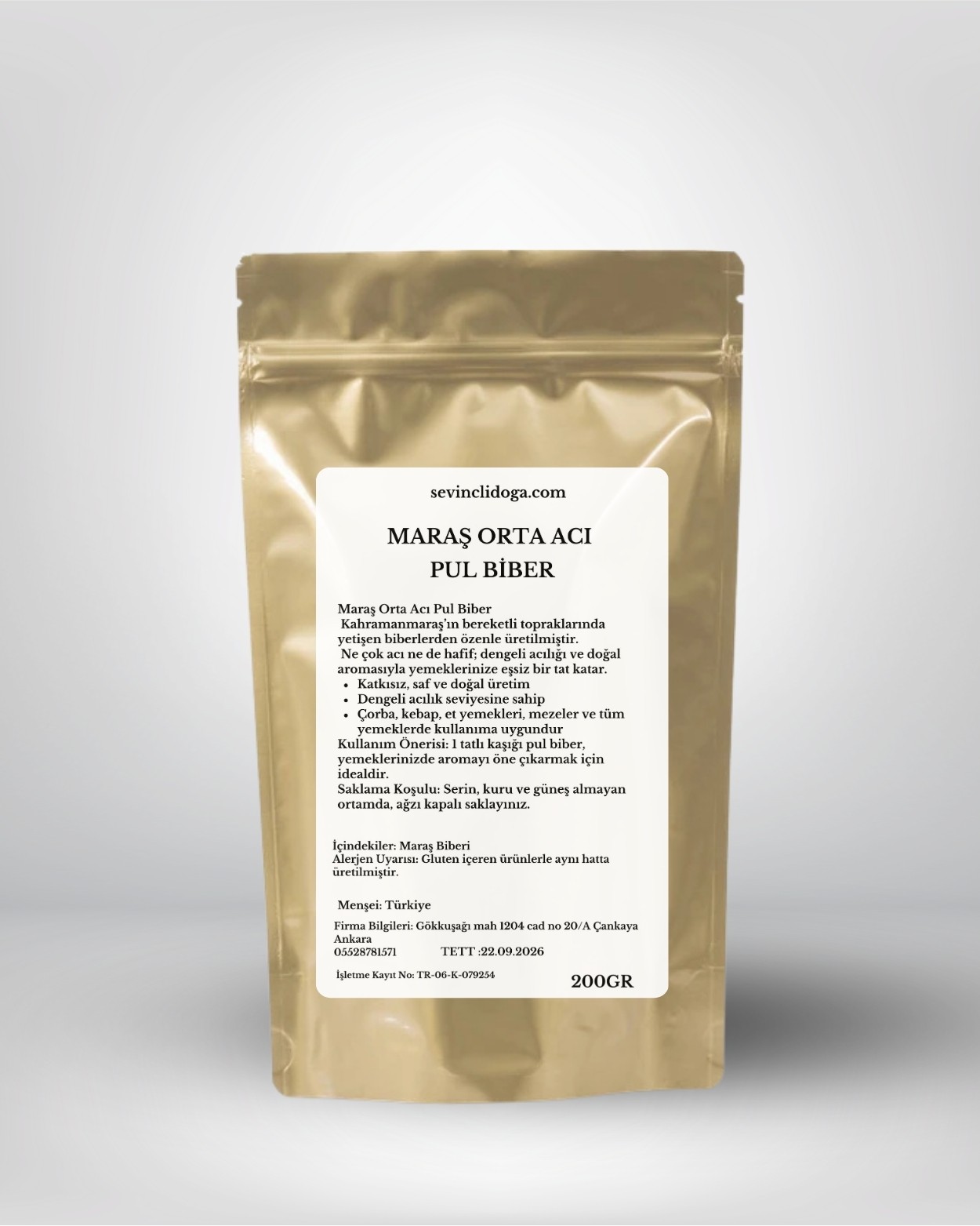 Maraş İpek Orta Acı Pul Biber 200 gr