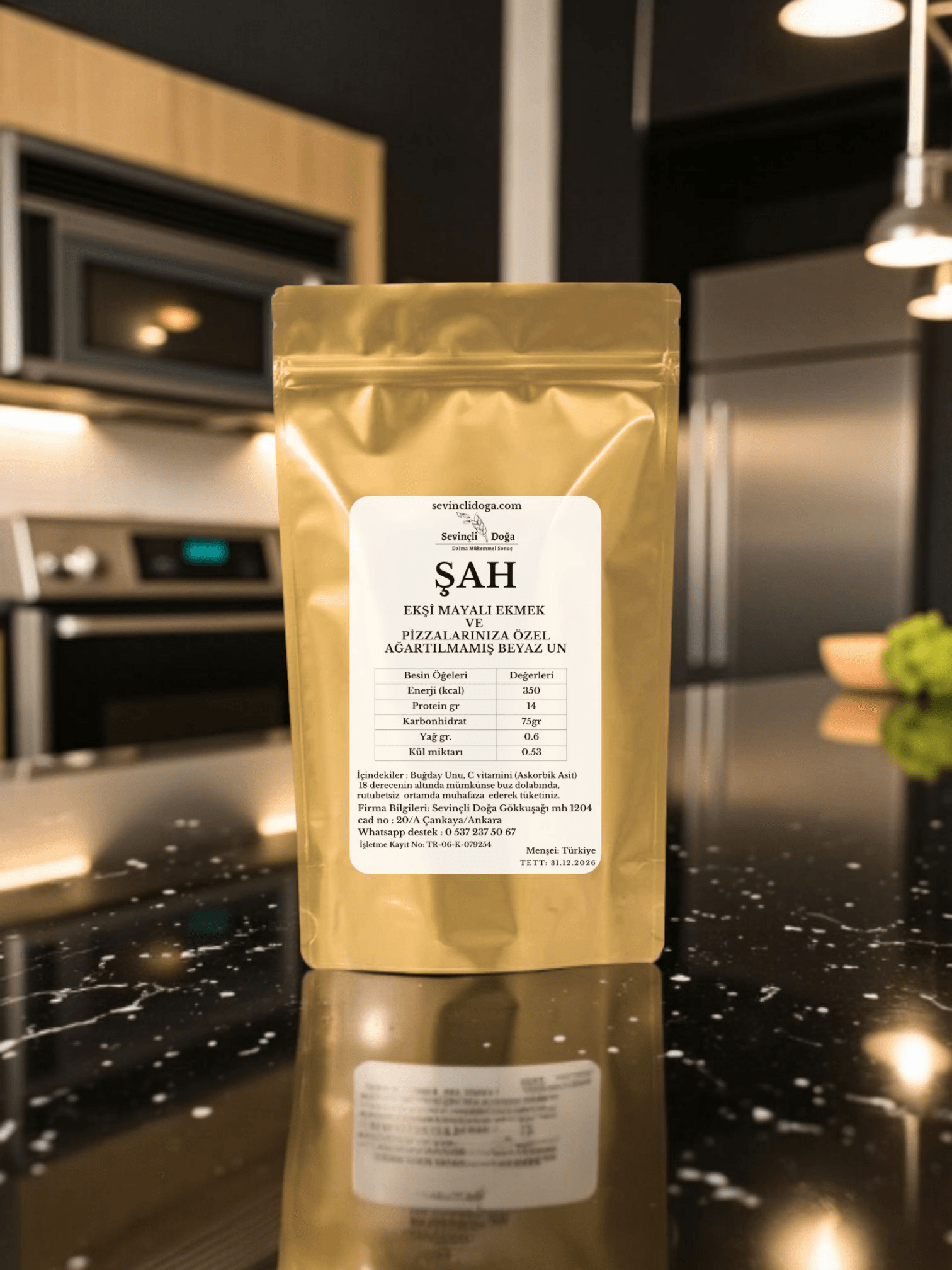 Şah Ekşi Mayalı Ekmek  & Pizzalarınıza  Özel Ağartılmamış Beyaz -Protein %14 - 1 kg