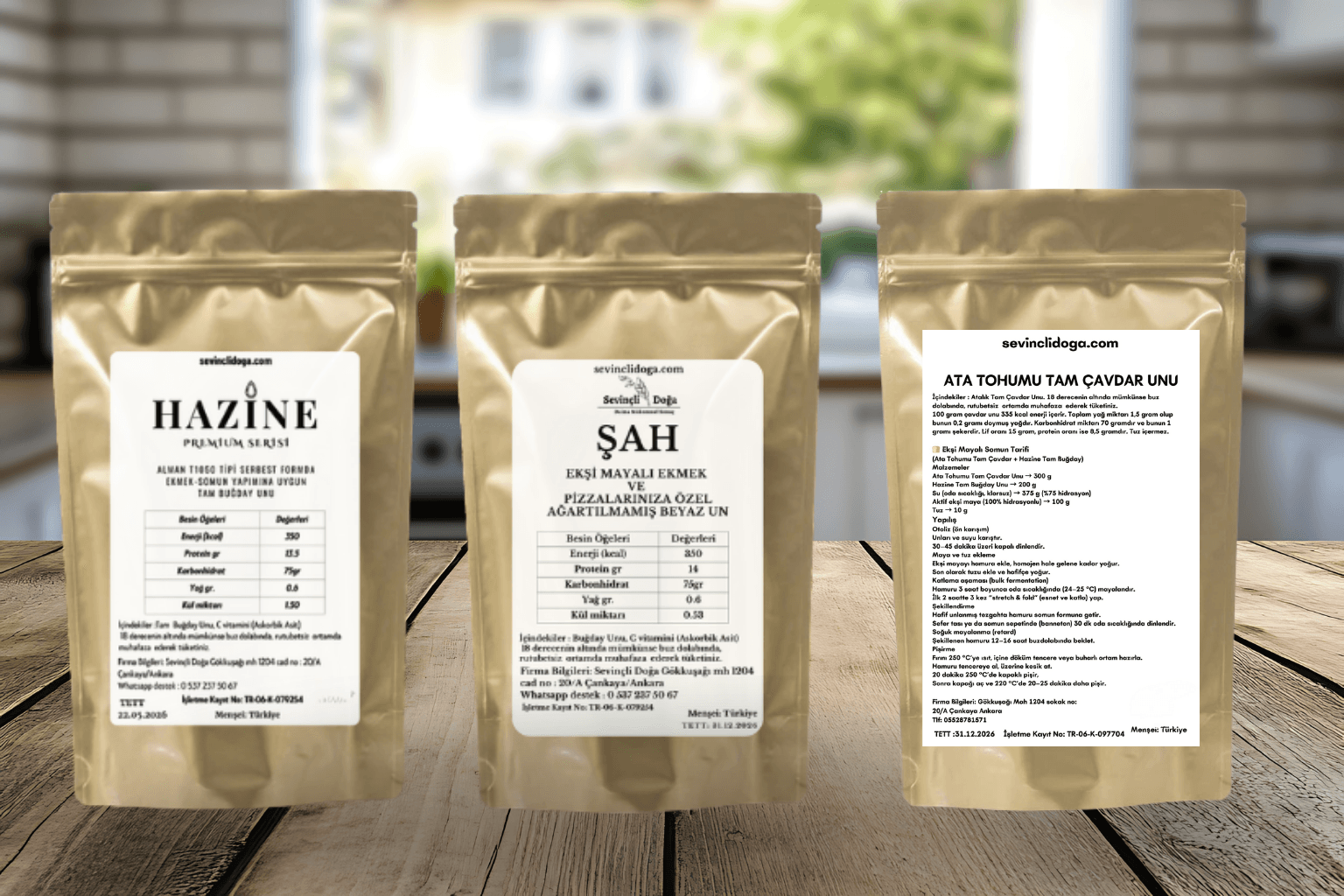 PREMİUM PAKET 2 (2 KG ŞAH*2 KG HAZİNE TAM BUĞDAY*1 KG ATALIK ÇAVDAR UNU)