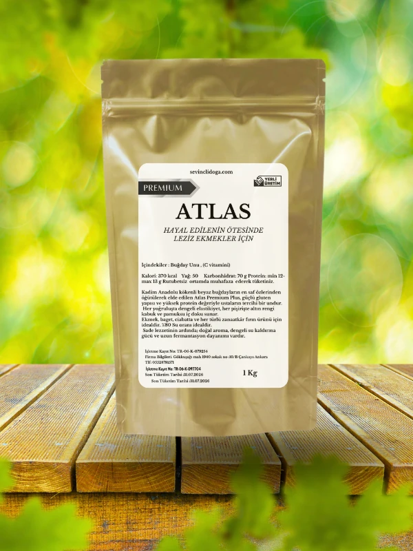 ATLAS PREMIUM PLUS – Ekmeklik Ağartılmamış Beyaz Un - 1 kg