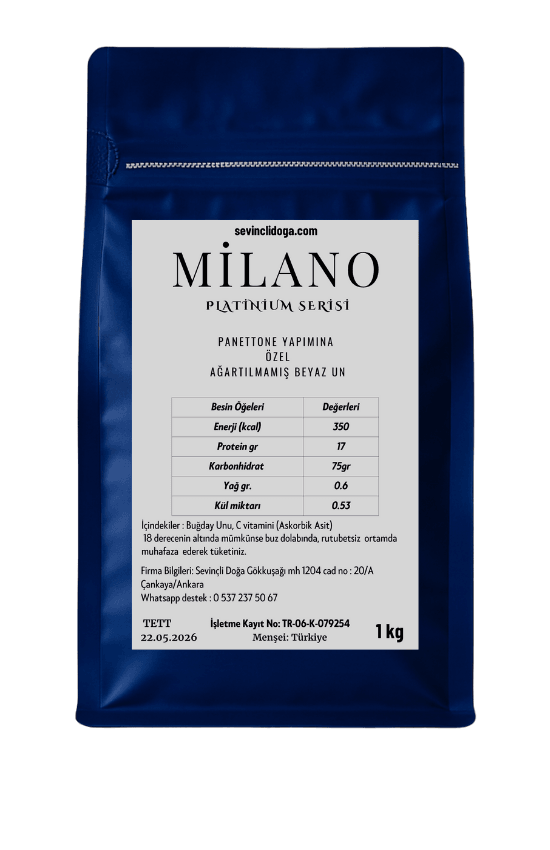 MİLANO ÖZEL AMAÇLI AĞARTILMAMIŞ BEYAZ UN-PROTEİN MİN %17  - 1 kg