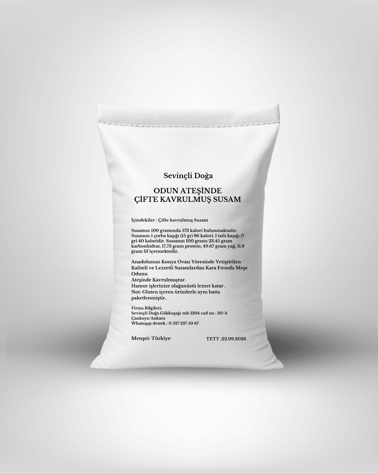 SİMİTLİK-PİDELİK ODUN ATEŞİNDE ÇİFTE KAVRULMUŞ YERLİ SUSAM - 5 kg
