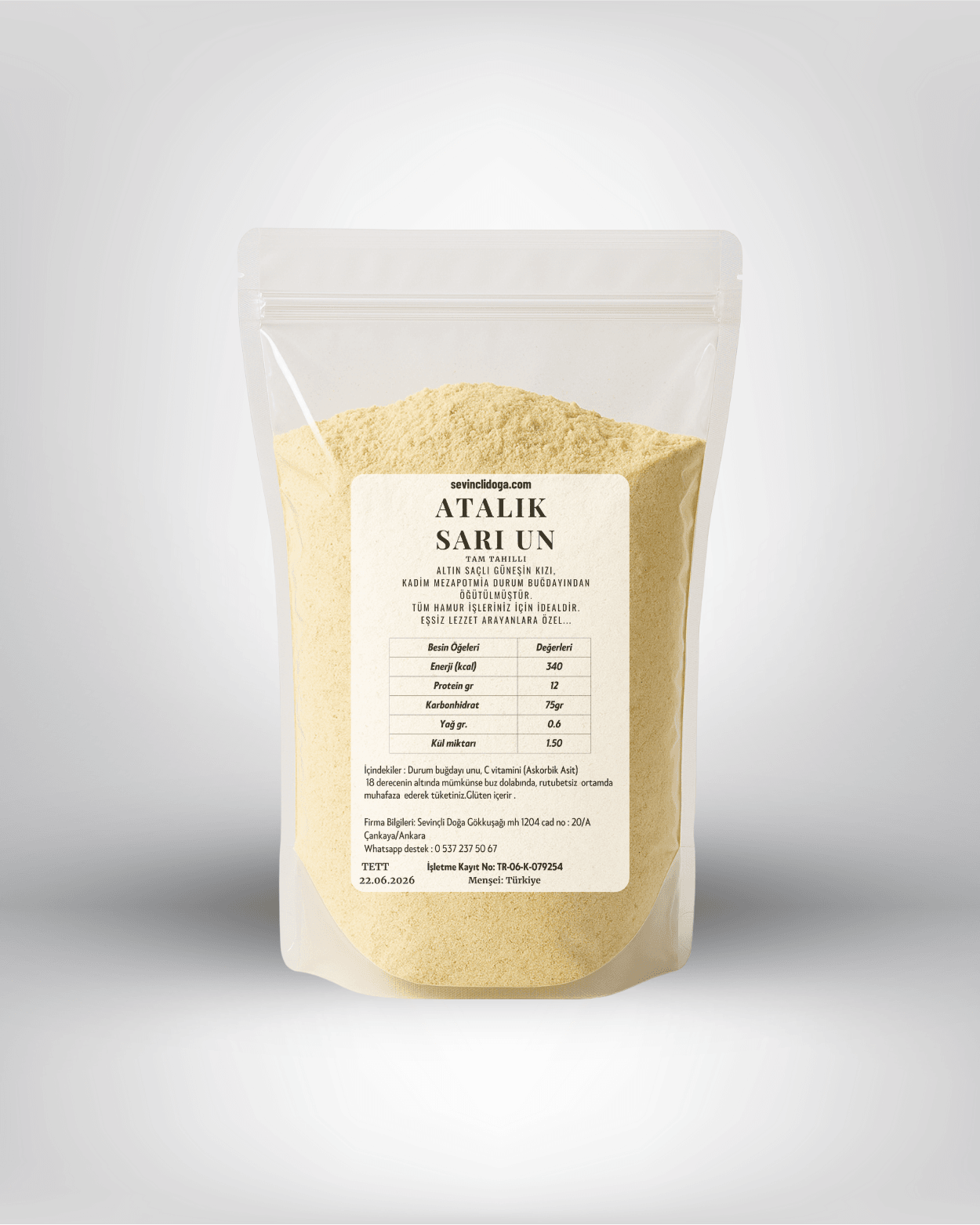  ATA TOHUMU SARI BUĞDAY UNU (Tam Tahıllı) - 2 kg