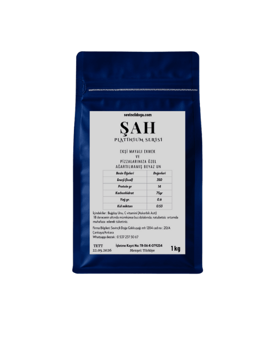 Şah Ekşi Mayalı Ekmek  & Pizzalarınıza  Özel Ağartılmamış Beyaz -Protein %14 - 1 kg