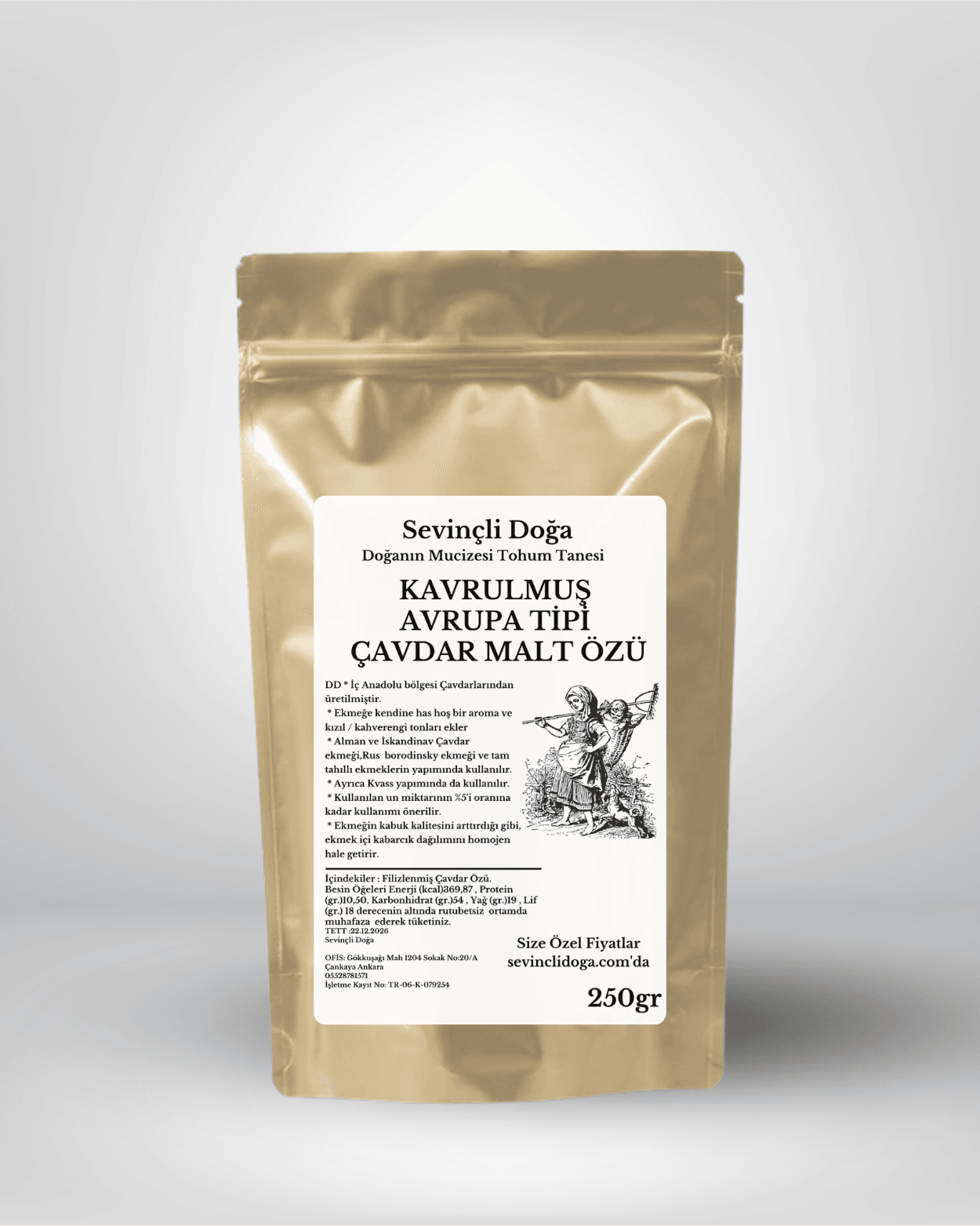 Kavrulmuş Avrupa Tipi Çavdar Malt Unu 250 gr