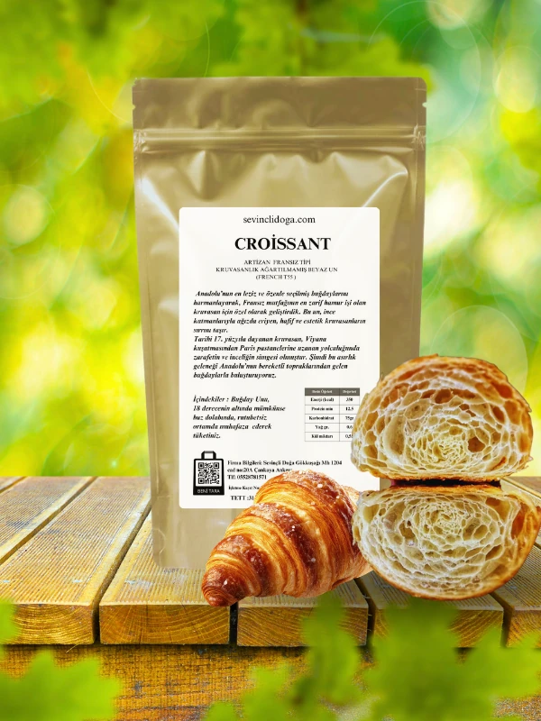 CROİSSANT  Artizan  Fransız Tipi Kruvasanlık Ağartılmamış beyaz un (French T55 )  - 1 kg