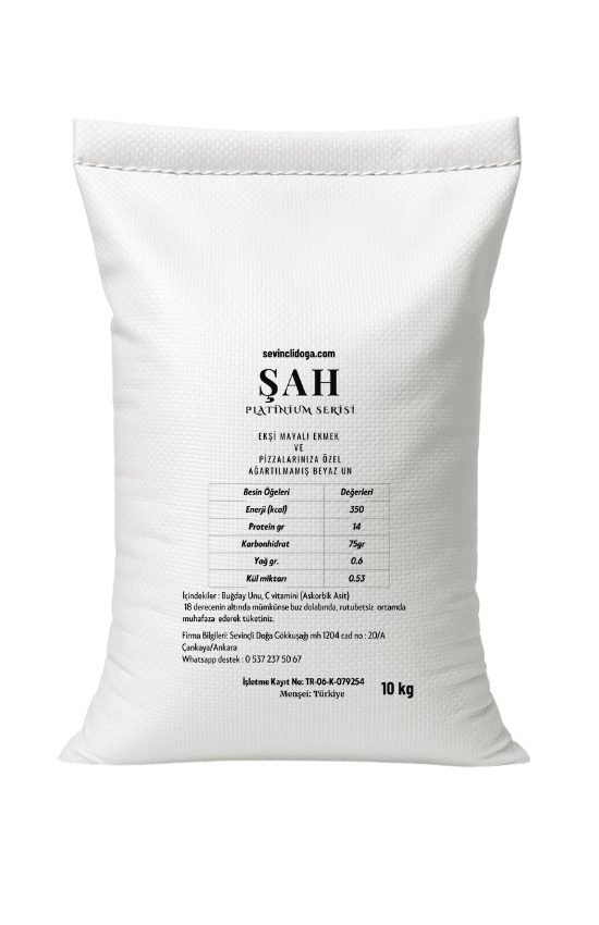 Şah Ekşi Mayalı Ekmek  & Pizzalarınıza  Özel Ağartılmamış Beyaz -Protein %14 - 10 kg