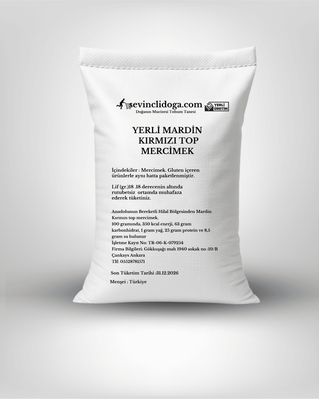 Yerli Tohum Mardin Kırmızı Top Mercimek - 2 kg