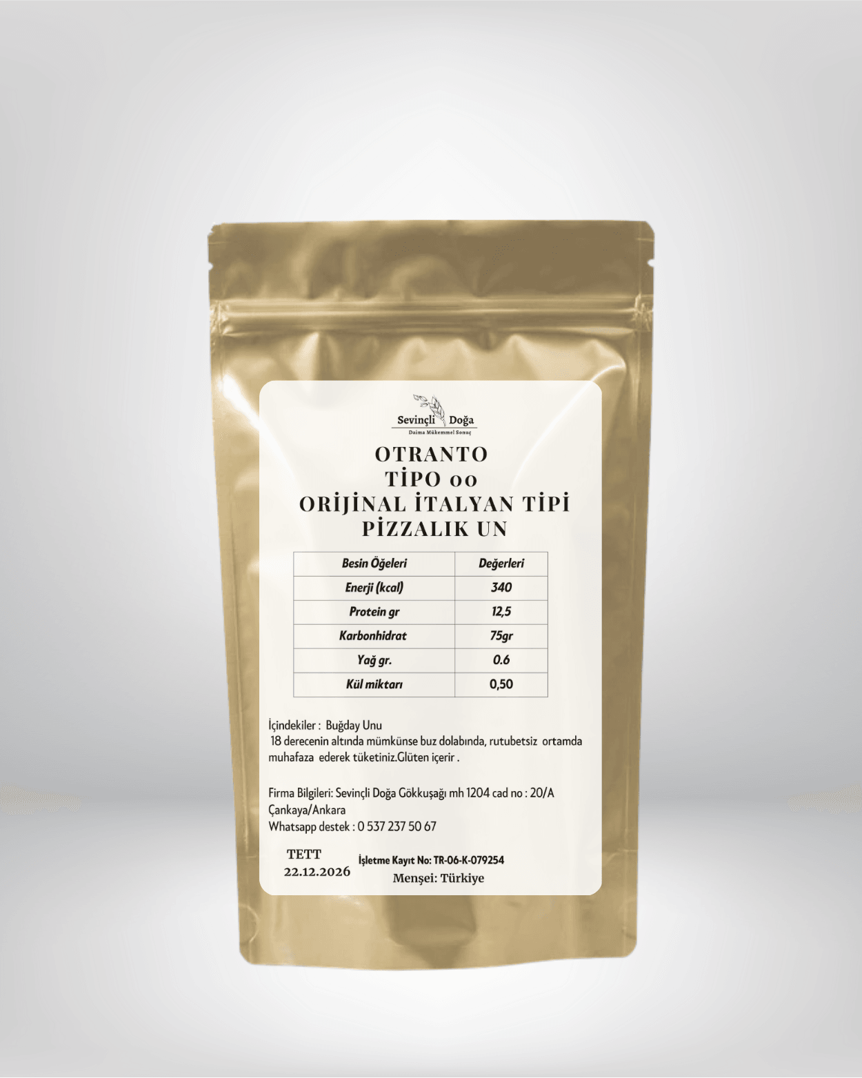 Otranto Napolitena Orijinal Tipo 00 İtalyan Tipi Pizzalik ve Foccacia için Özel Beyaz Un (Caputo Muadili)  - 2 kg