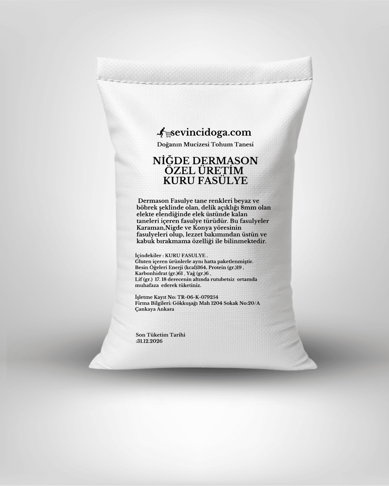 Özel Üretim Yerli Tohum Niğde Dermason Kuru Fasulye 7mm - 2 kg