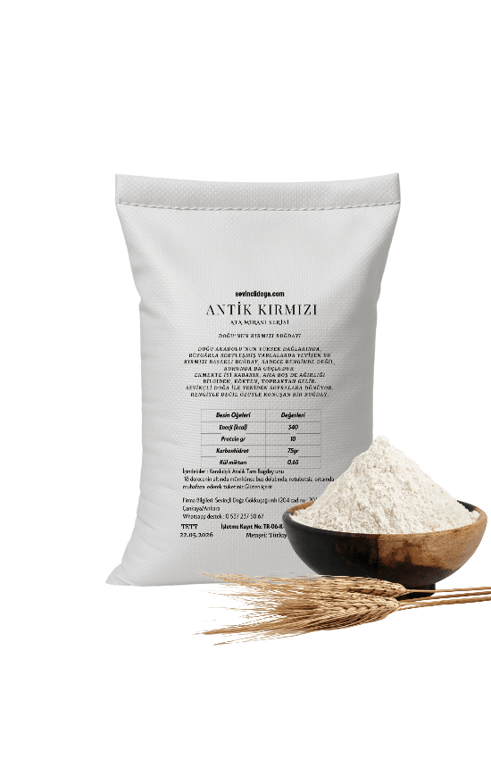 Antik Kırmızı Buğdaydan Geleneksel Ekmeklik Beyaz Un (Güçlü Gluten Yapısı) - 5 kg