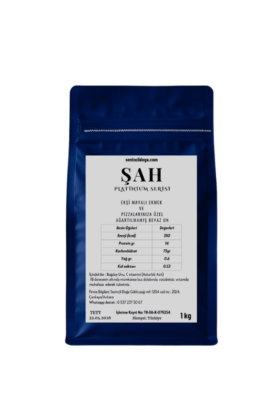 Şah Ekşi Mayalı Ekmek  & Pizzalarınıza  Özel Ağartılmamış Beyaz -Protein %14 - 1 kg