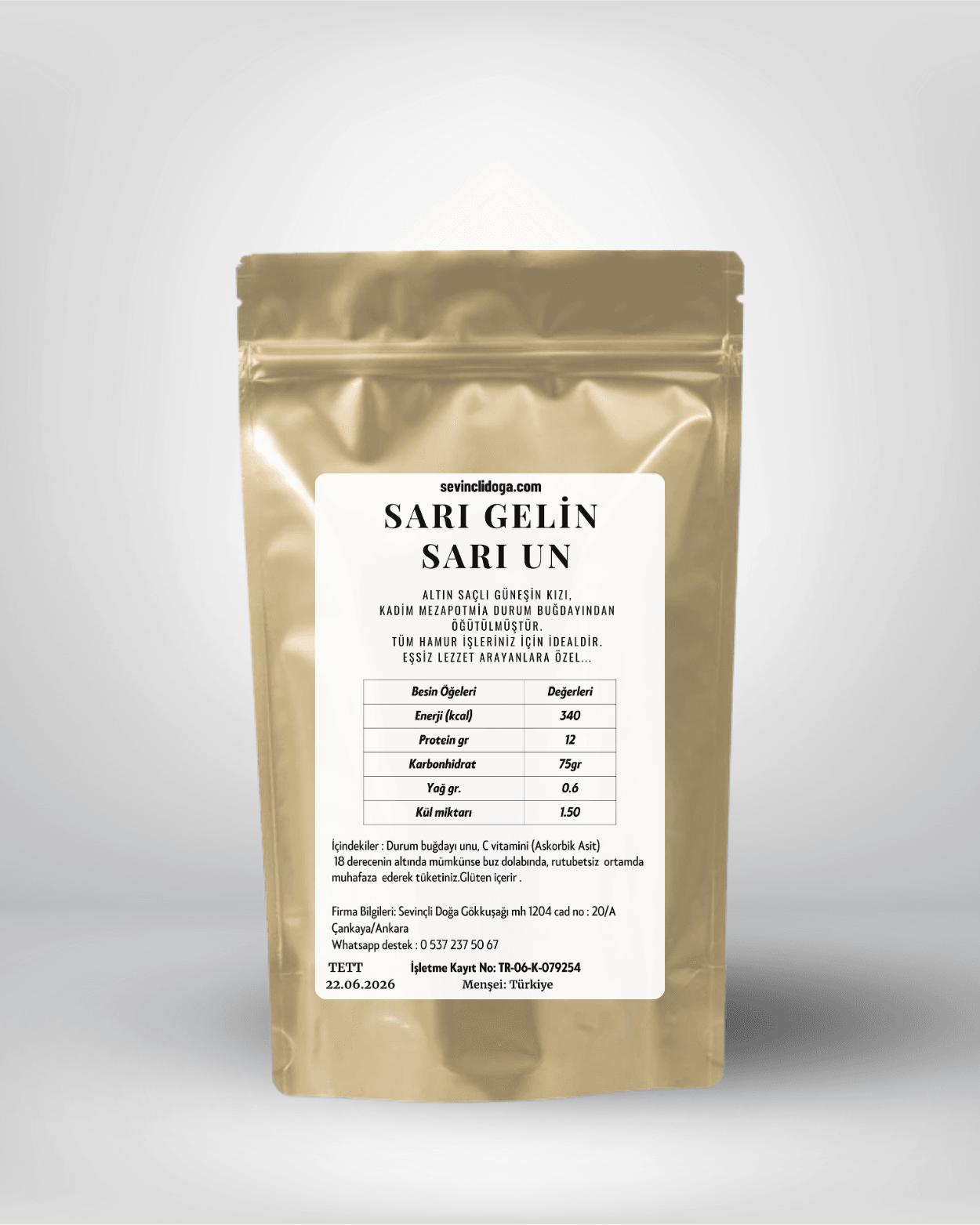 Sarı Gelin Çok Amaçlı Sarı Un (Protein %12) - 1 kg