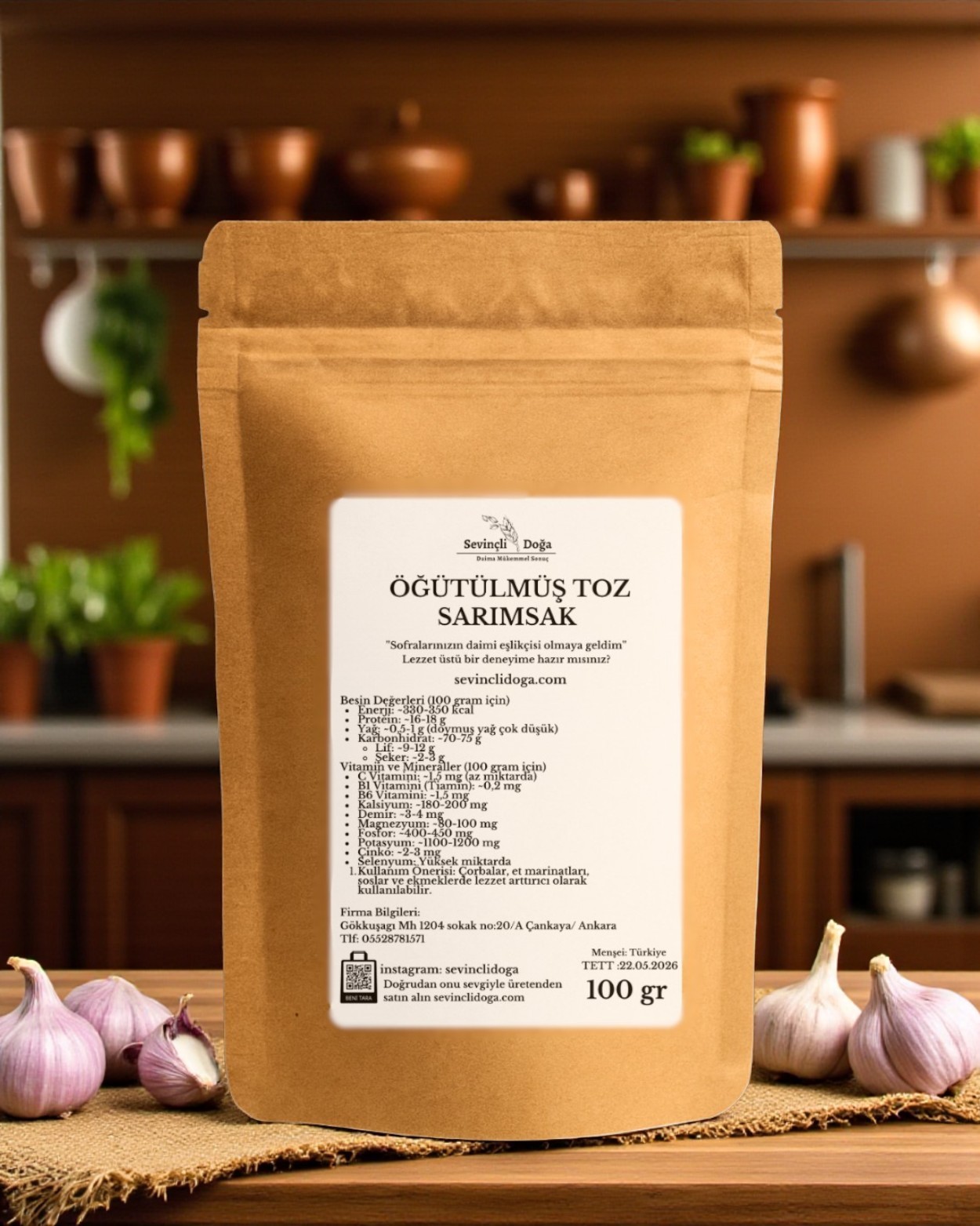 100 gr ÖĞÜTÜLMÜŞ  TOZ SARIMSAK