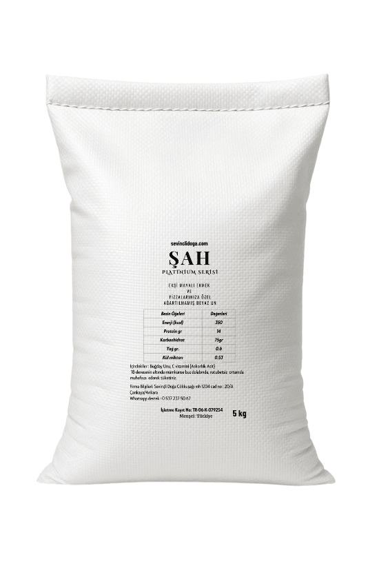 Şah Ekşi Mayalı Ekmek  & Pizzalarınıza  Özel Ağartılmamış Beyaz -Protein %14 - 5 kg