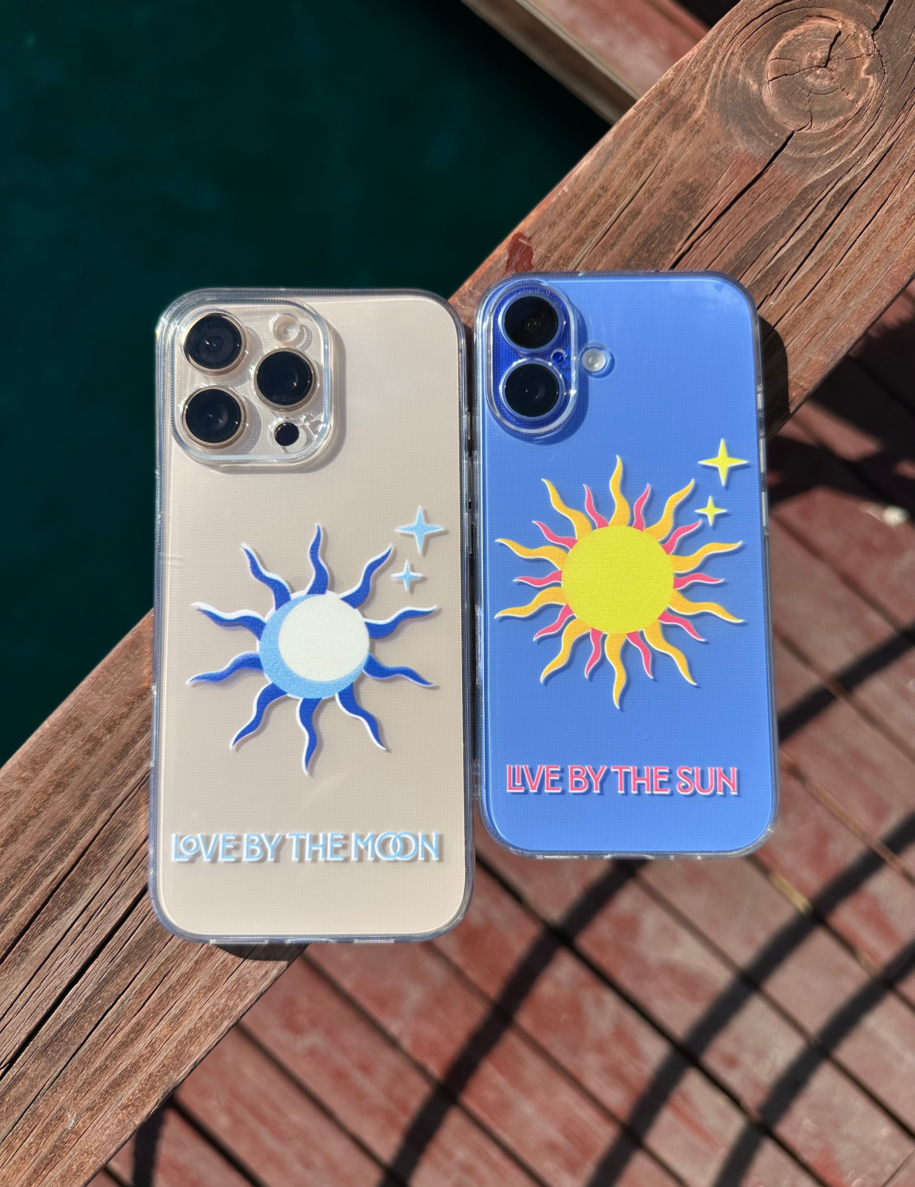 🌙 Love by the Moon ☀️Live by the Sun İkili Şeffaf Telefon Kılıfları
