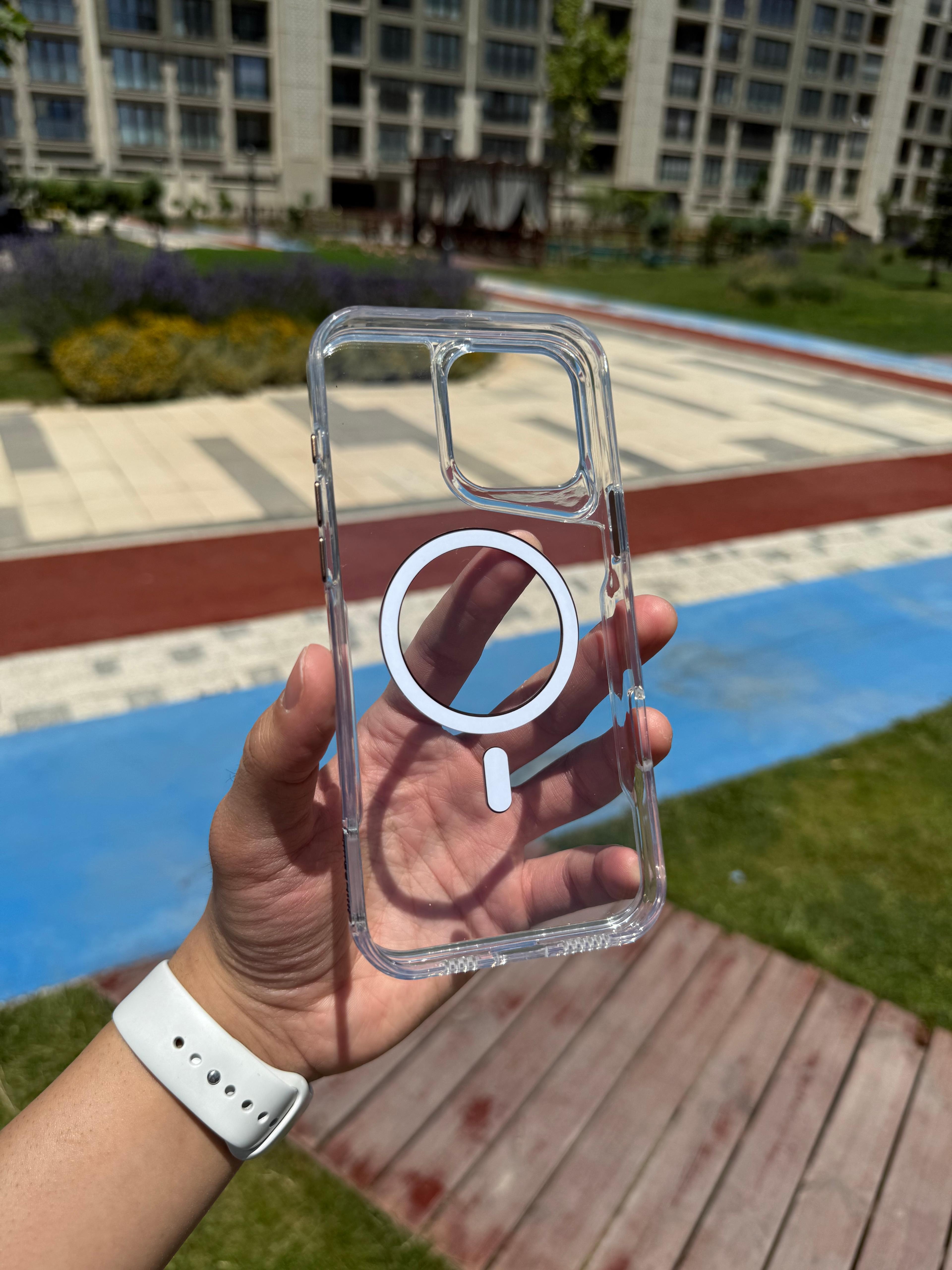 MagSafe Kamera Köşe Korumları iPhone Telefon Kılıfı - Siyah
