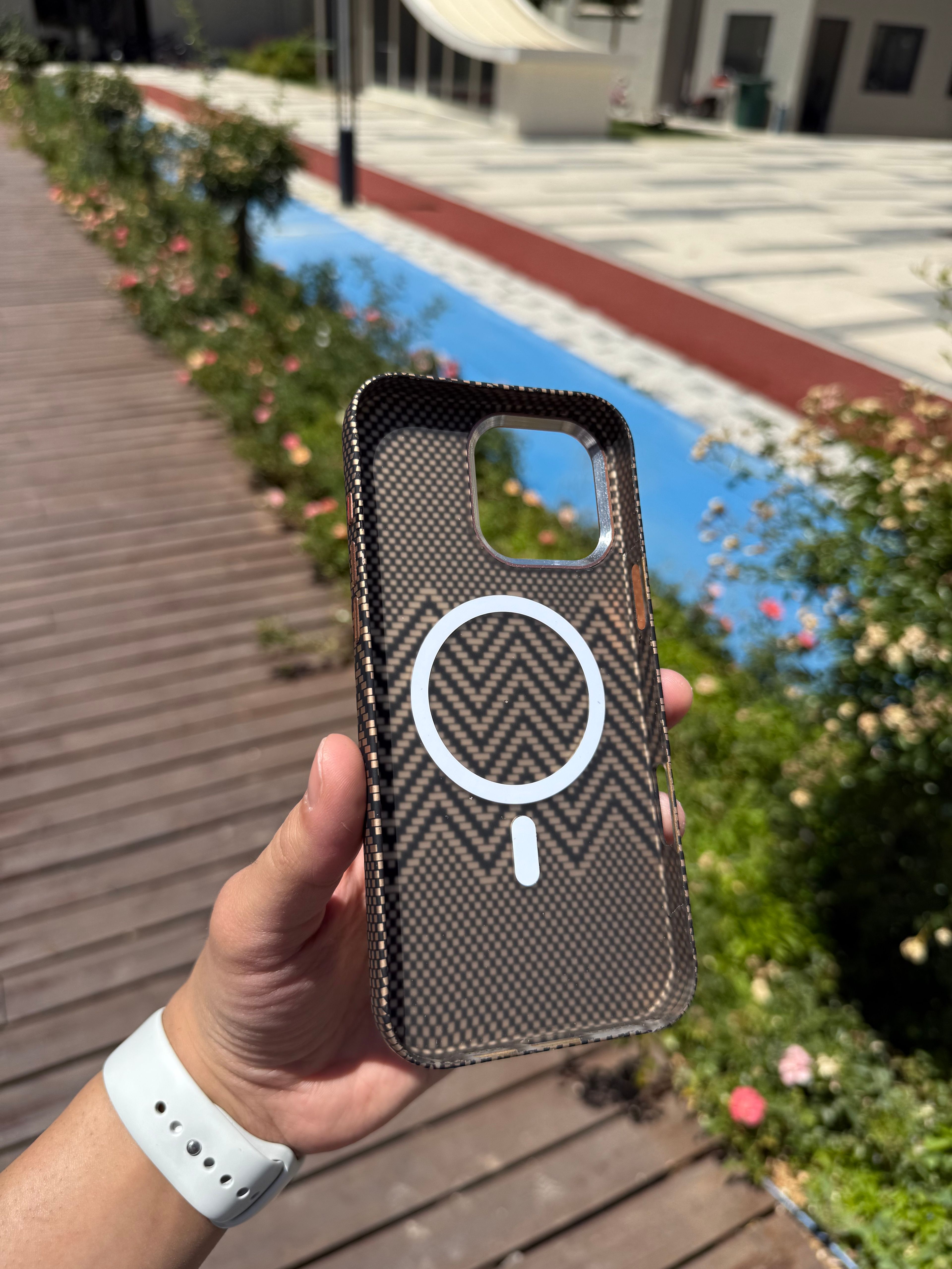 Desert Weave Magsafe Karbon Telefon Kılıfı 