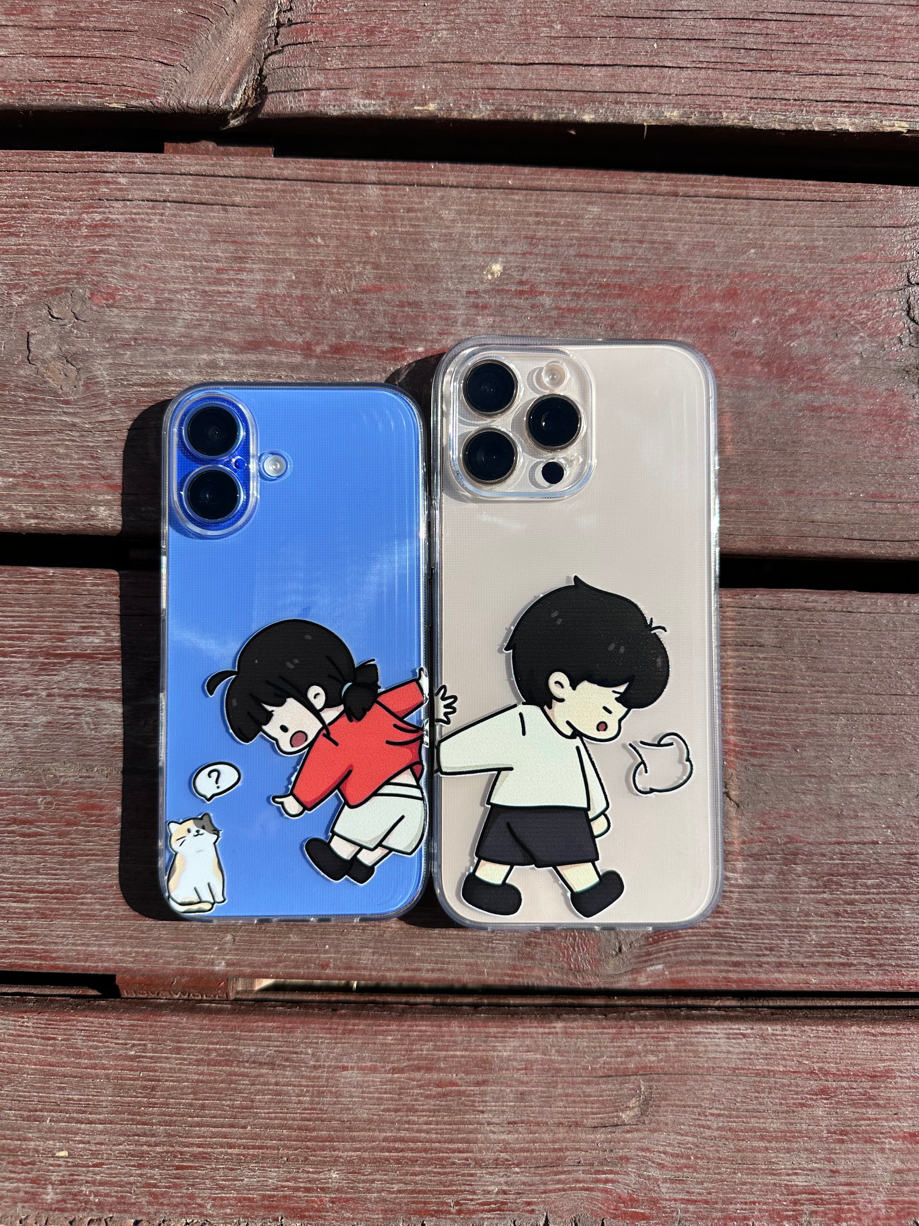 🐈Hold My Hand İkili Şeffaf Telefon Kılıfları 