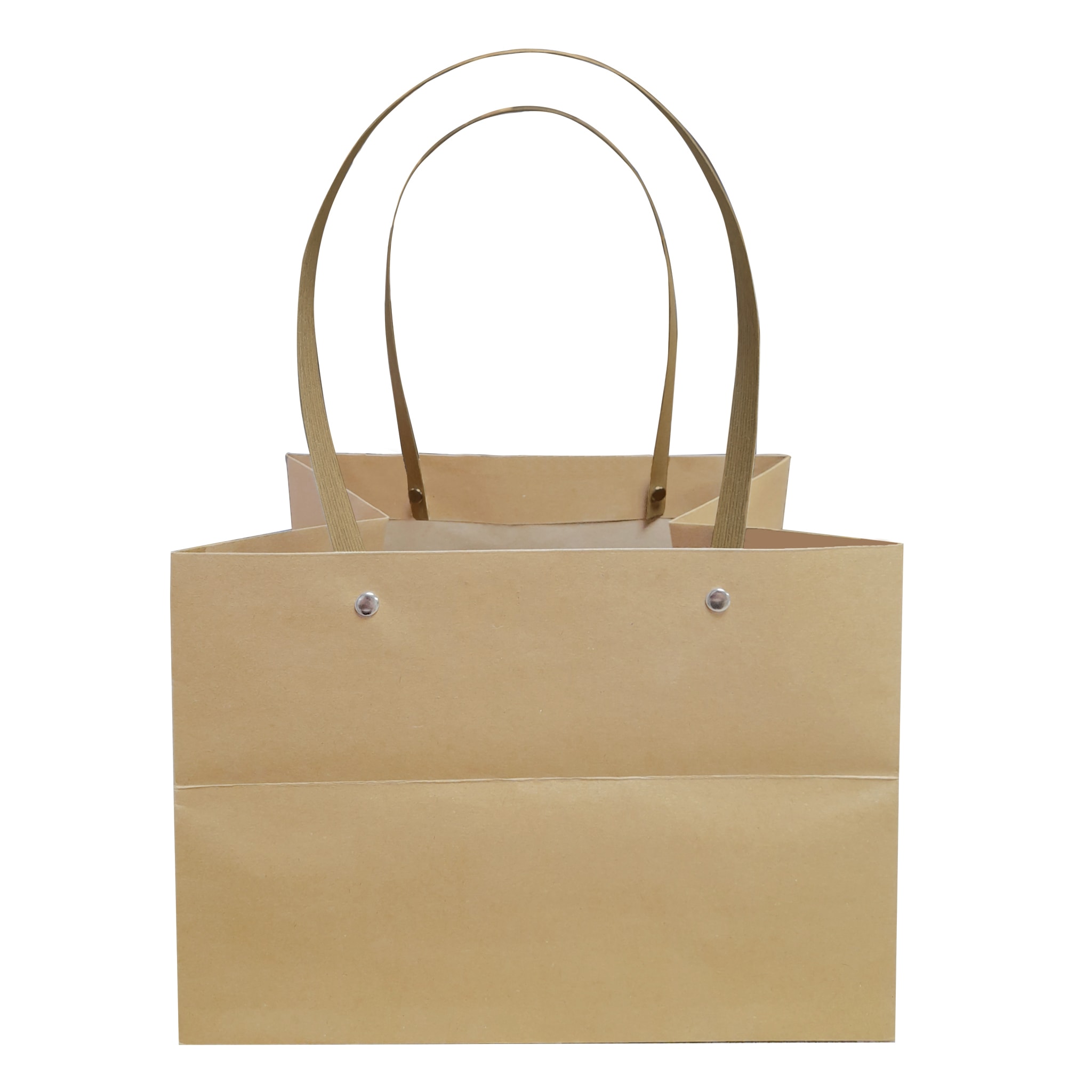 Kraft Bambu Saplı Kraft Çanta 37x26x20 cm