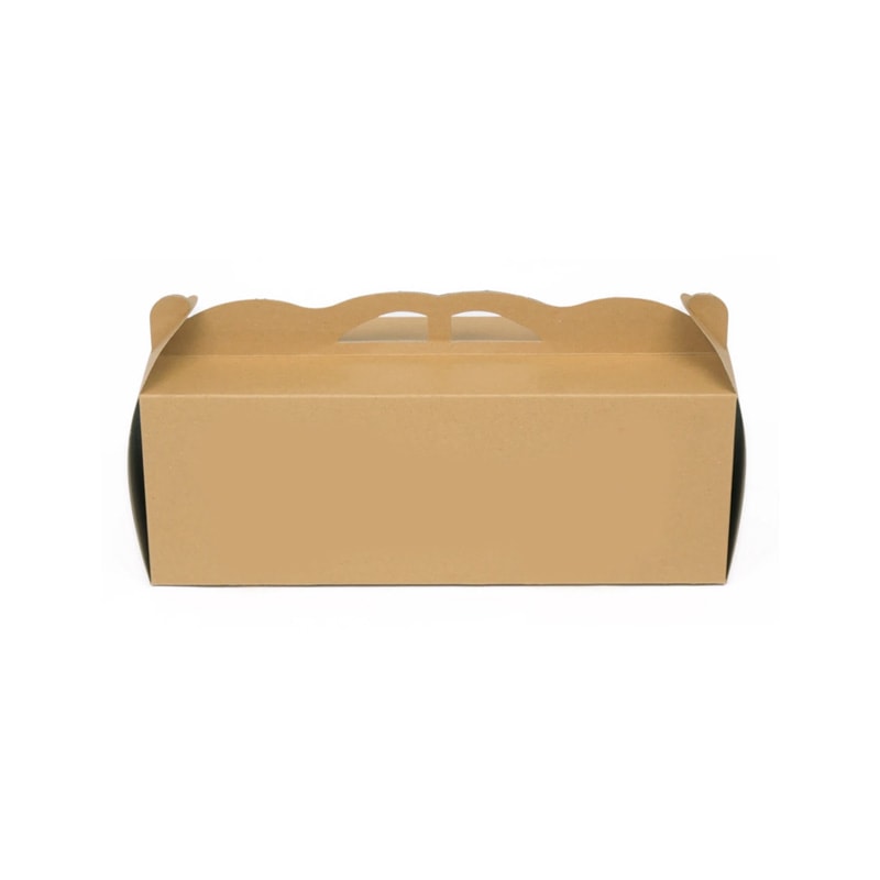 Baton Oluklu Kraft Renk Saplı Turta Kutusu 11x33x12 cm