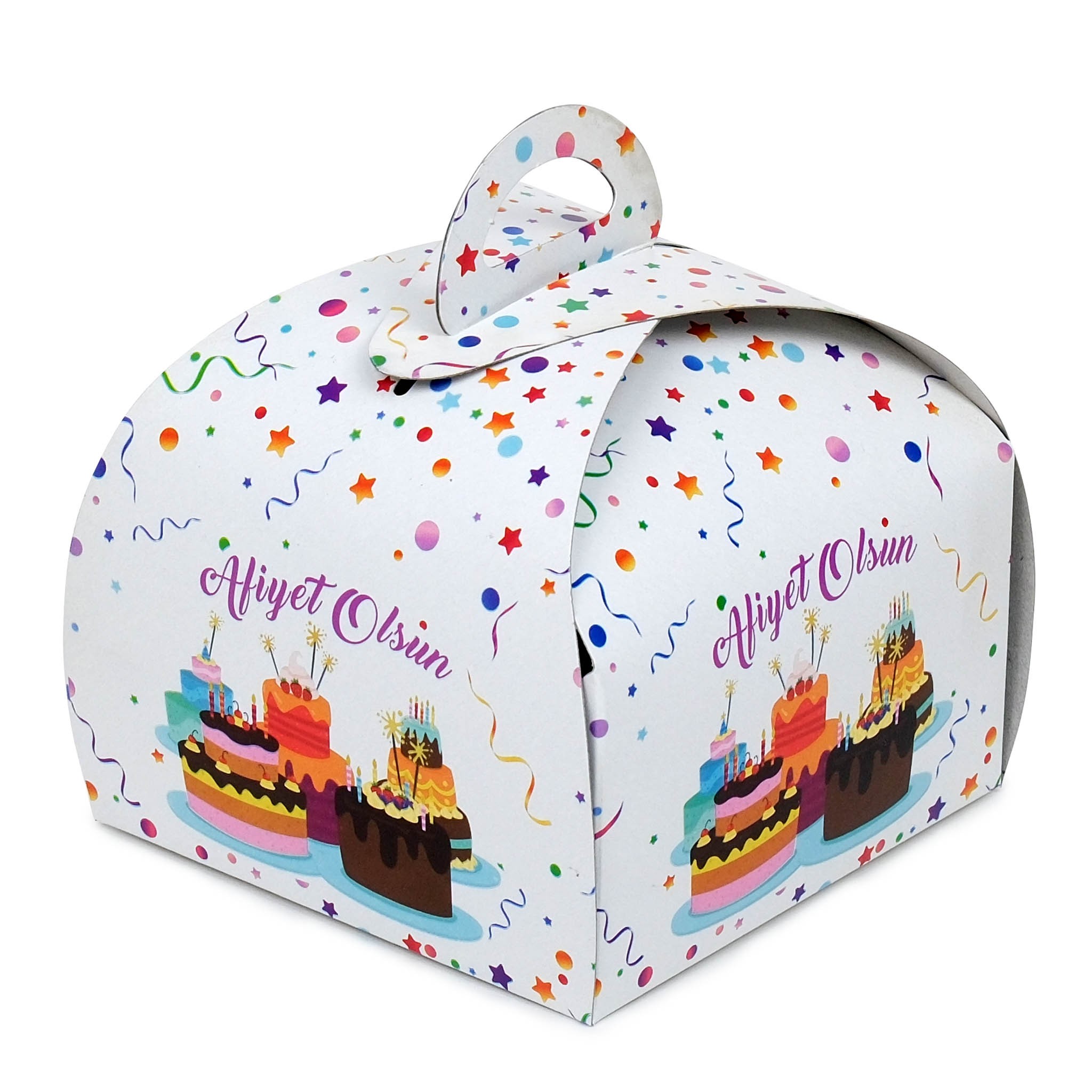 Mono Turta Kutusu Sade Afiyet Olsun Yazılı 12x12x9.5 cm