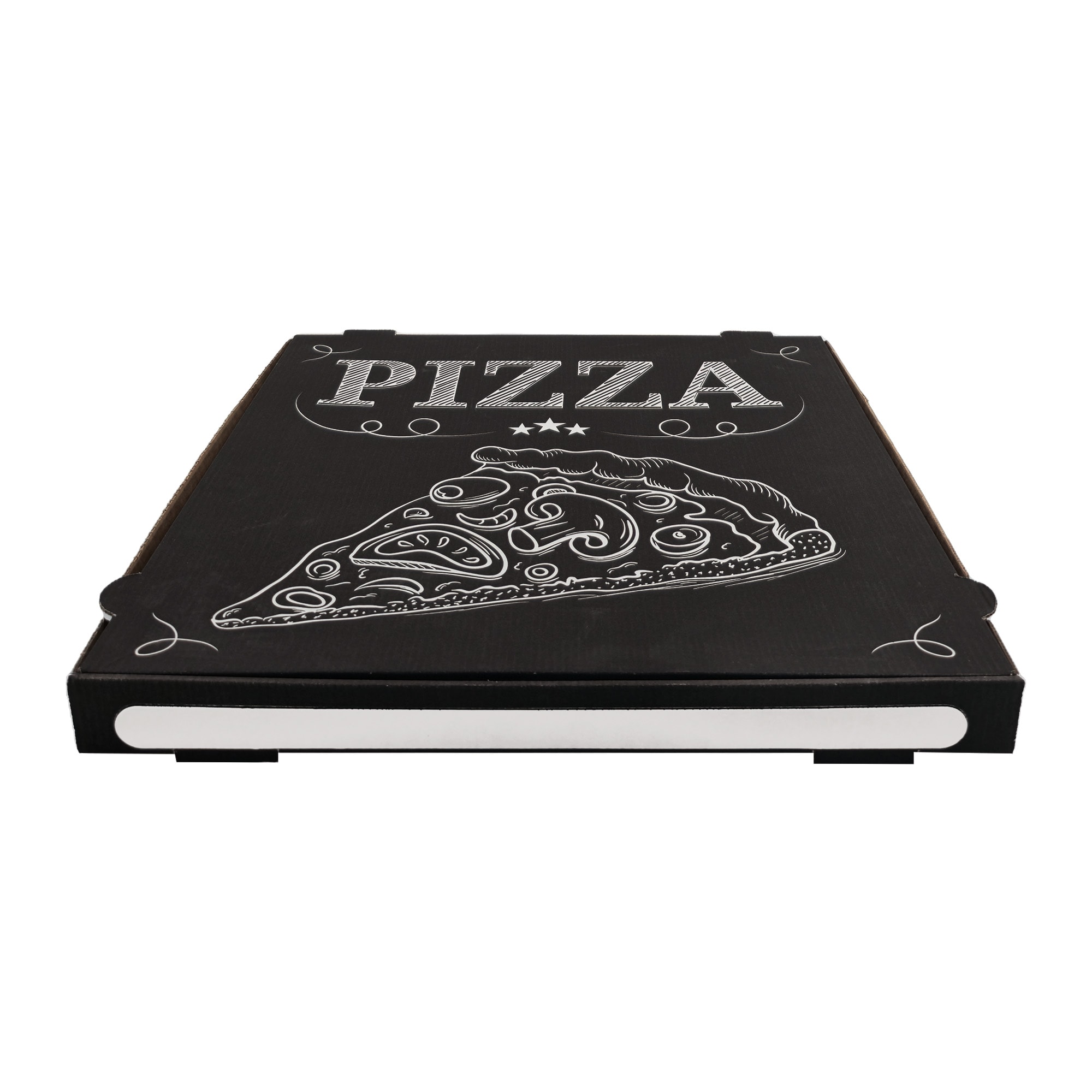 Pizza Siyah B Dalga40x40x4 cm Pizza Kutusu