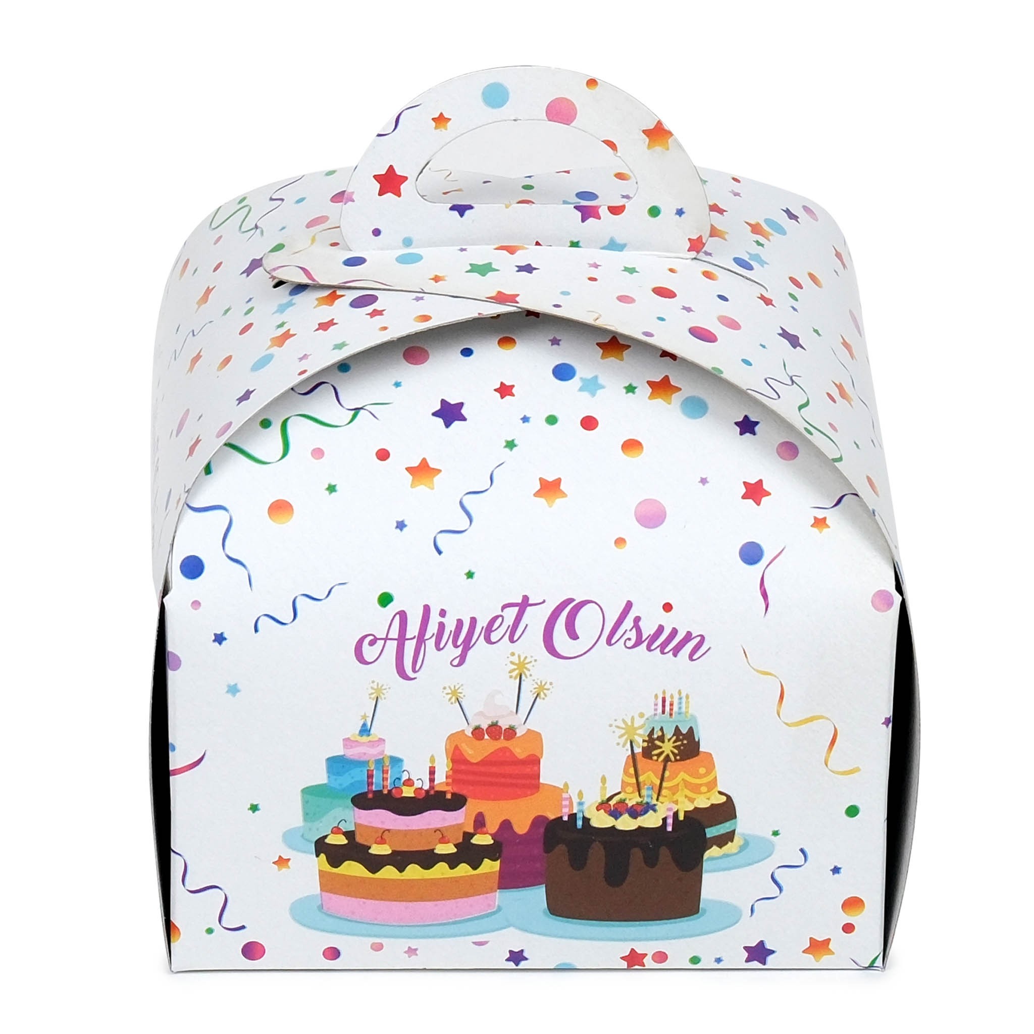 Mono Turta Kutusu Sade Afiyet Olsun Yazılı 12x12x9.5 cm