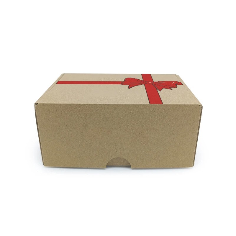 Sevgililer Günü Kurdele Baskılı Kraft Geçmeli E-Ticaret Kutusu 17x12x7.5 cm