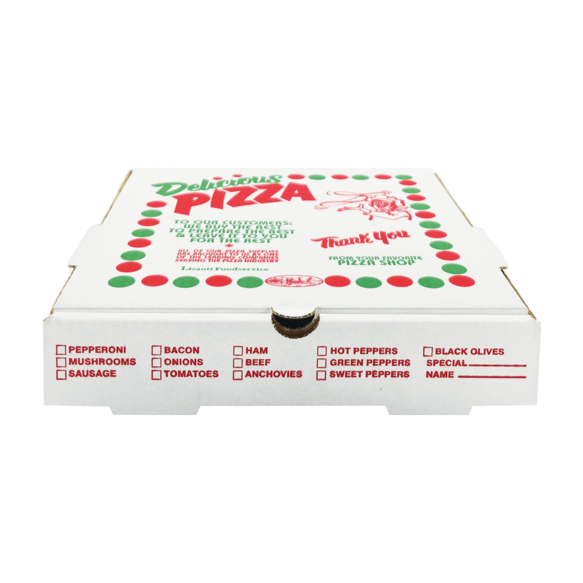 Delicious Pizza Beyaz B Dalga 40.5x40.5x5 cm Pizza Kutusu
