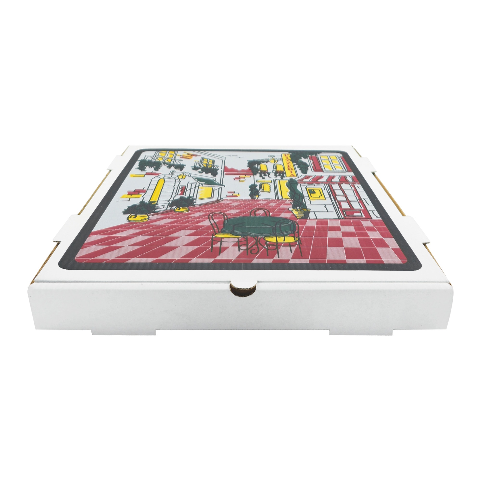 Pizzaria Beyaz B Dalga 36x36x5 cm Pizza Kutusu