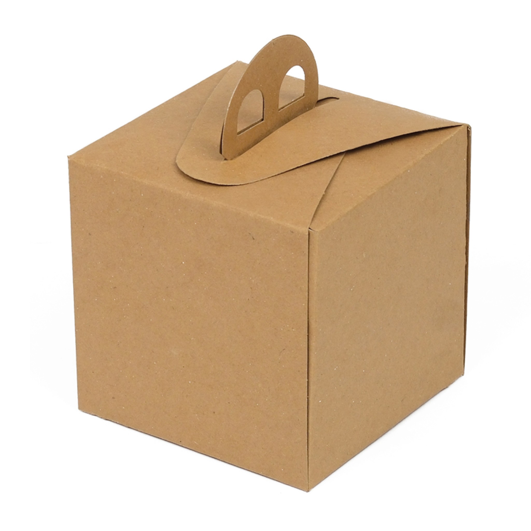 Kare Kraft Saplı Mono Turta Kutusu 12x12x12 cm