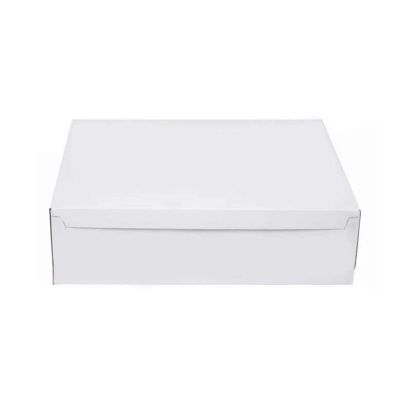 4 Baton Oluklu Sade Yüksek Beyaz Renk Kraft Turta Kutusu 35x45x16.5 cm