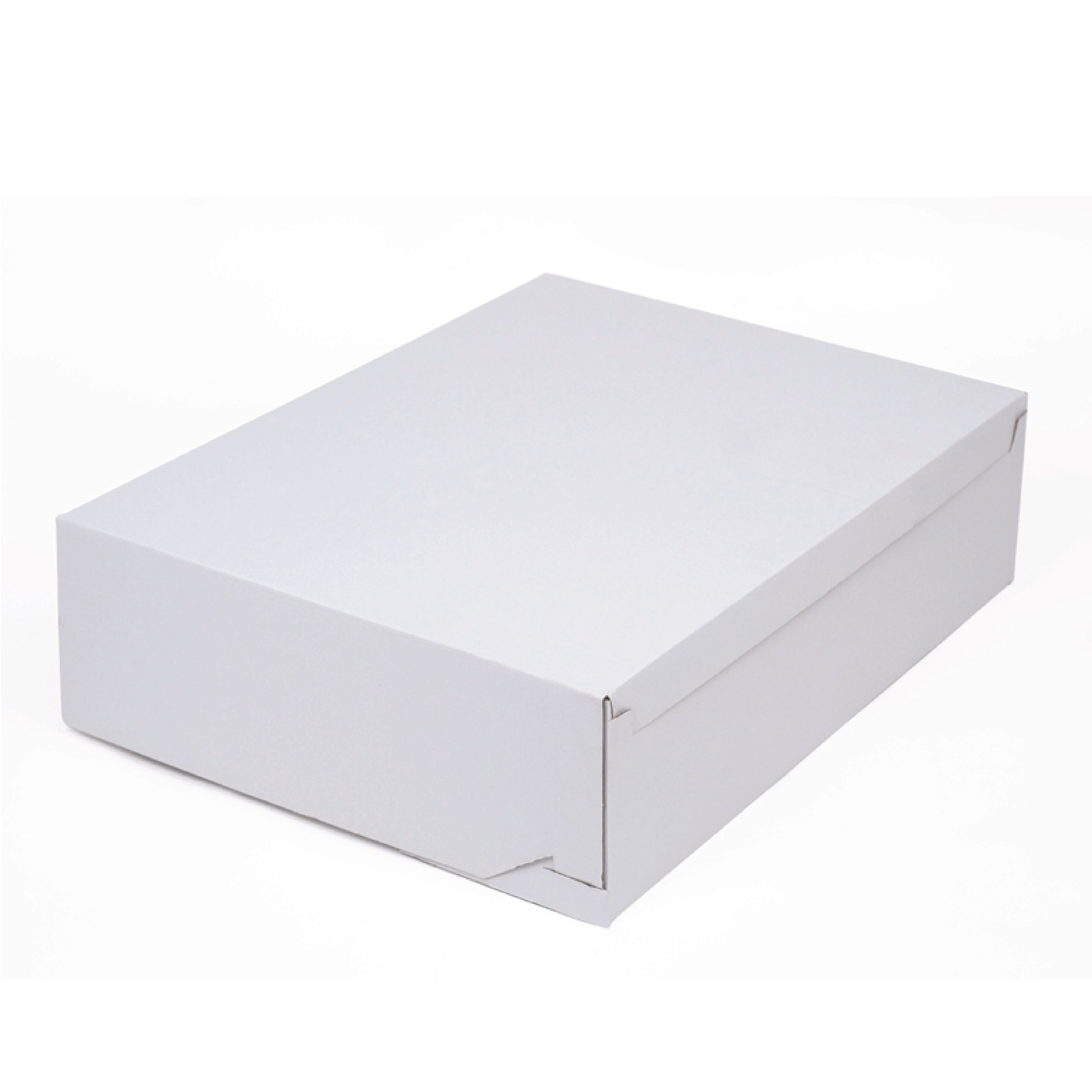 4 Baton Oluklu Sade Yüksek Beyaz Renk Kraft Turta Kutusu 35x45x16.5 cm