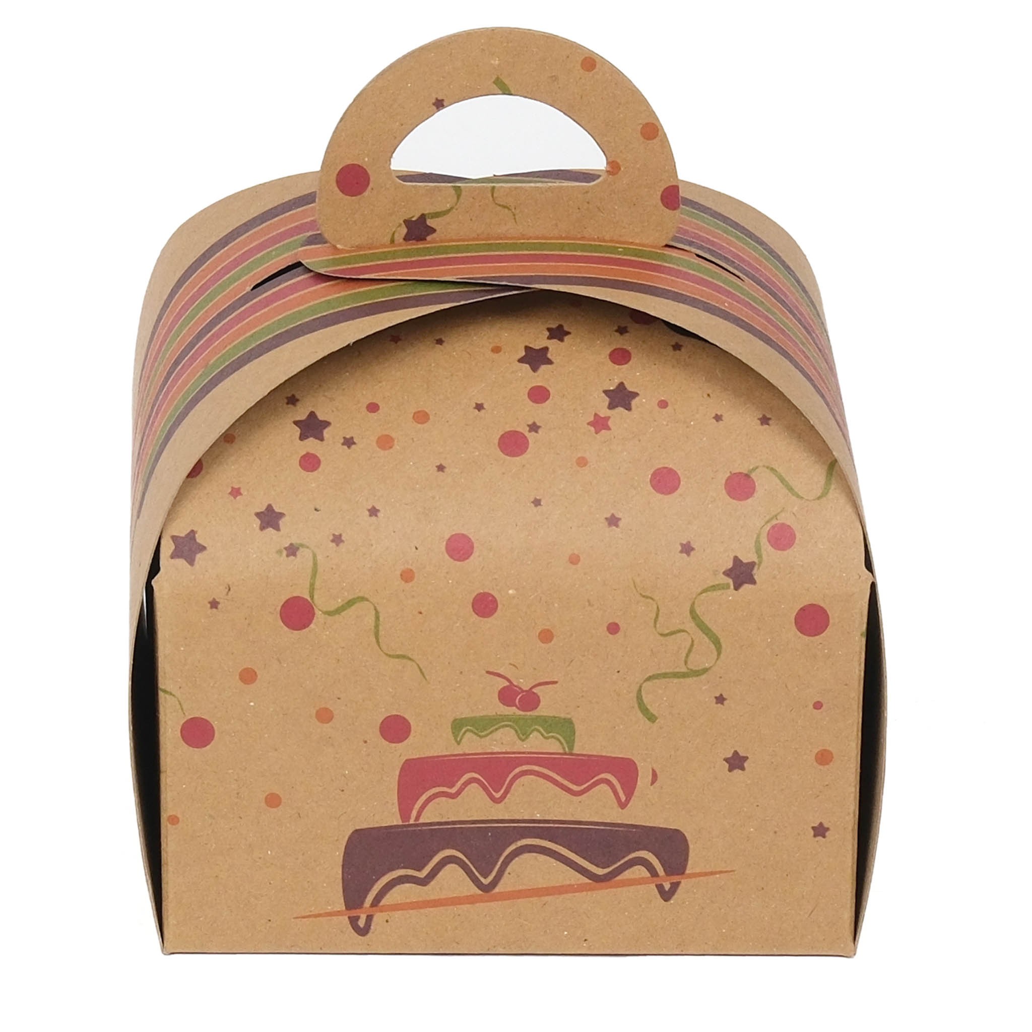 Kraft Mono Turta Kutusu Sade Tasarım 12x12x9.5 cm