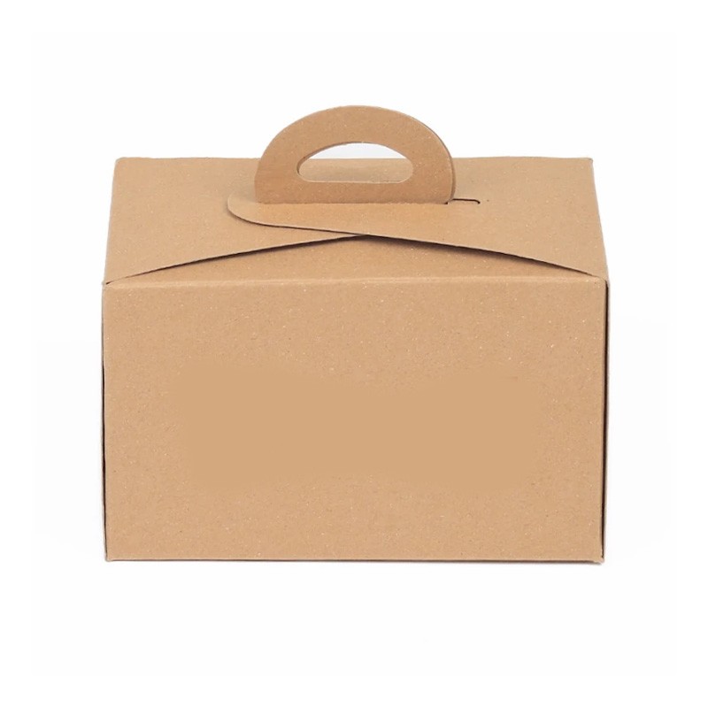 Yarım Baton Kraft Saplı Turta Kutusu 9x16x10 cm