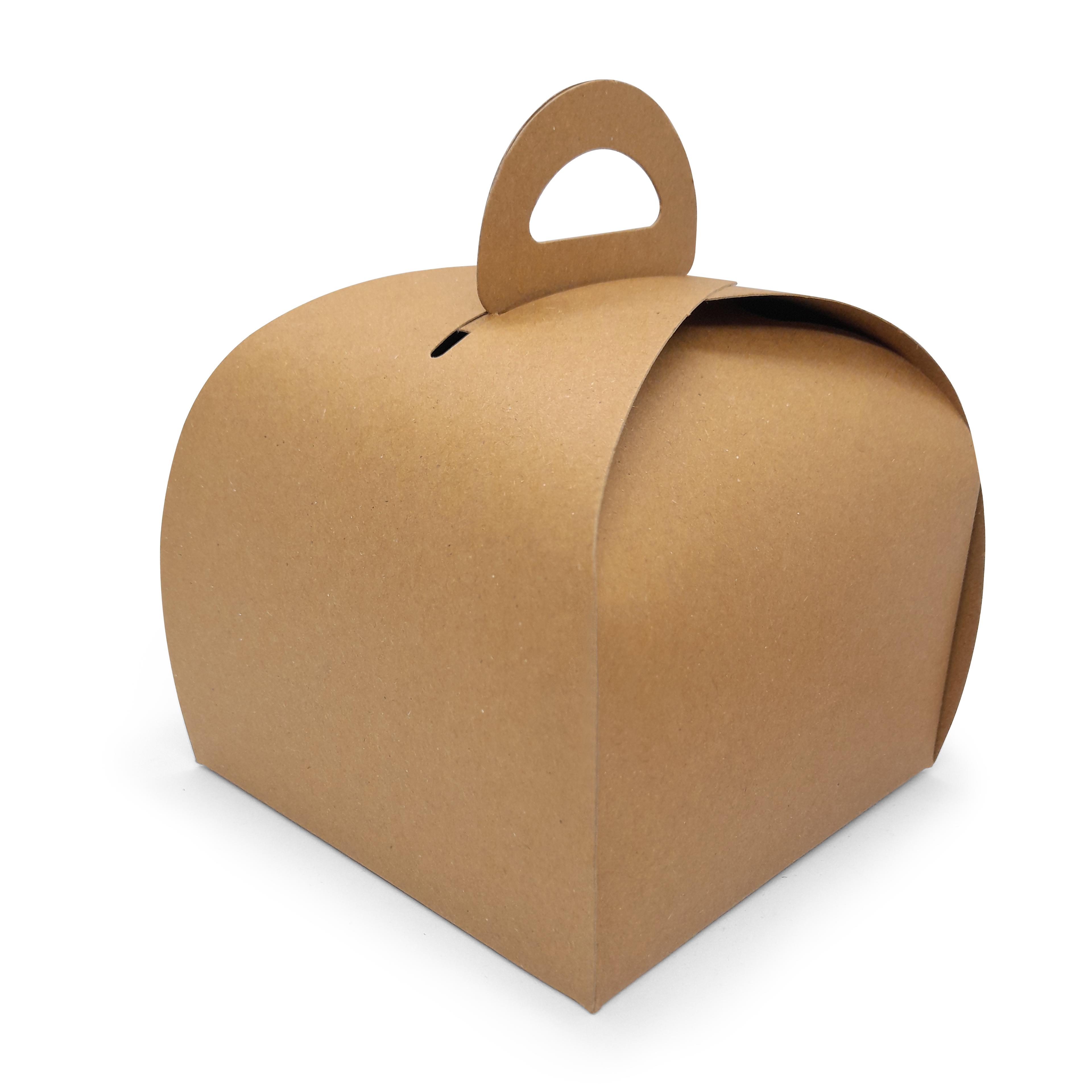 Kraft Saplı Mono Turta Kutusu 12x12x9.5 cm