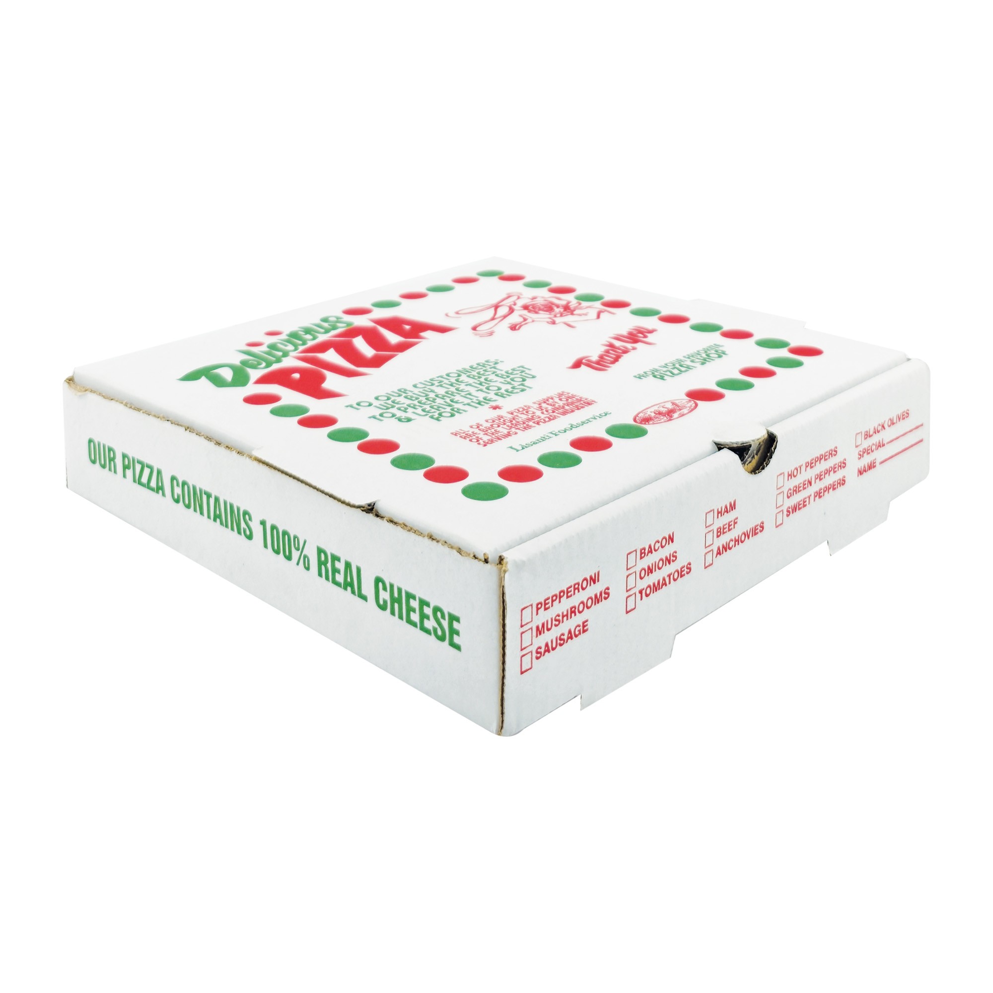Delicious Pizza Beyaz B Dalga 40.5x40.5x5 cm Pizza Kutusu