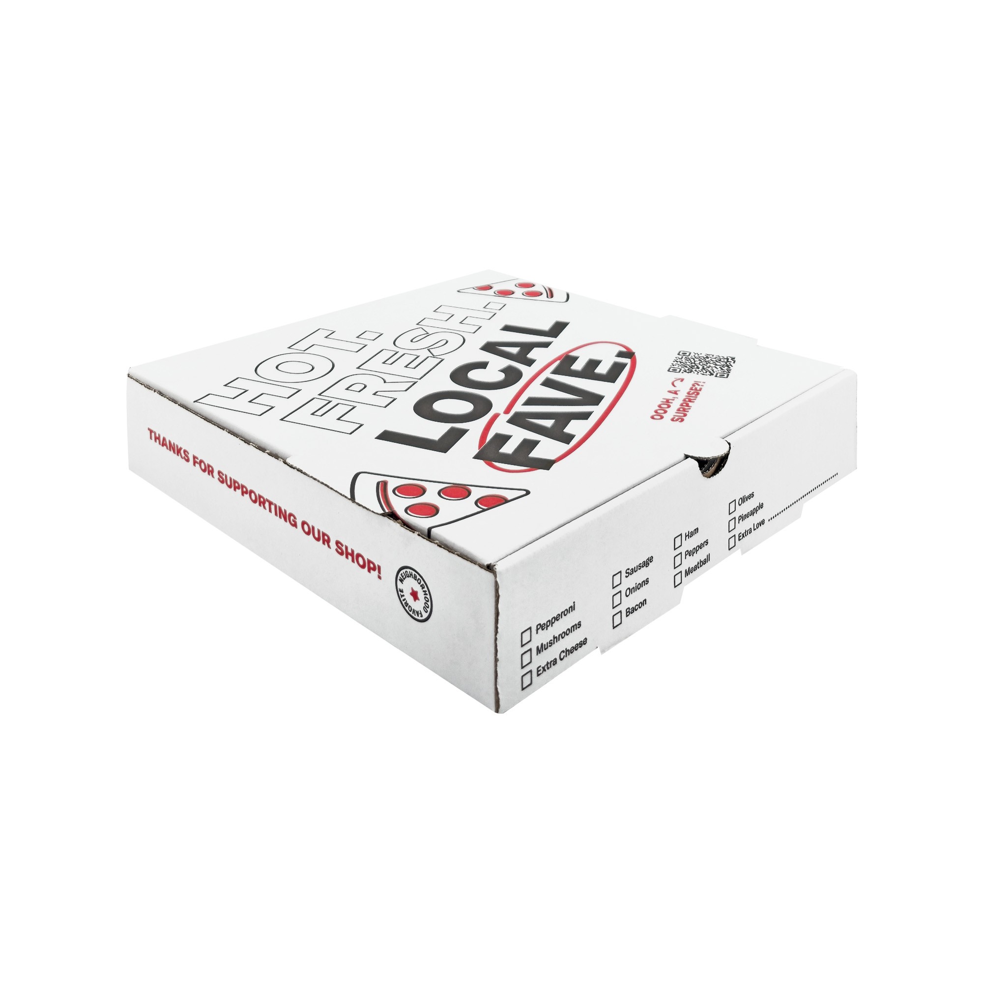 Local Fave B Dalga 25.5x25.5x5cm Pizza Kutusu