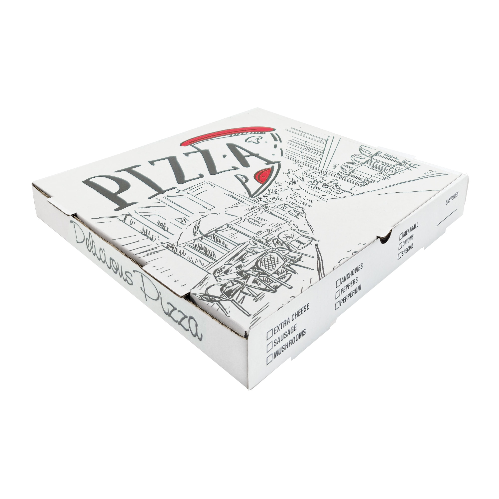 PizzaP B Dalga 36.5x36.5x5 cm Pizza Kutusu