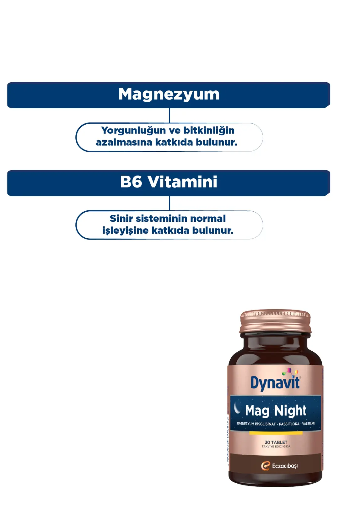 Mag Night 30 Tablet Magnezyum | Dynavit