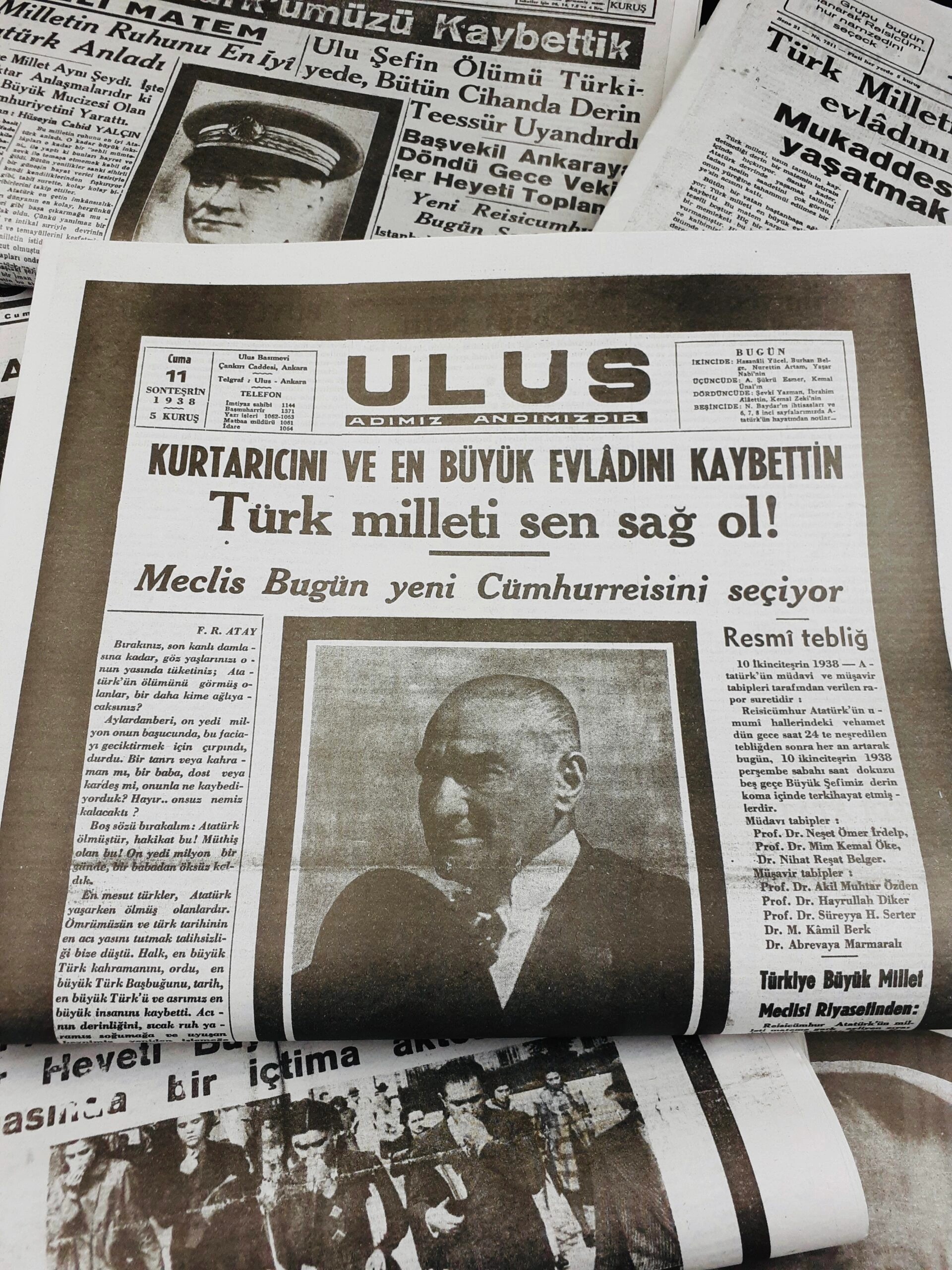 6’lı 11 Kasım 1938 Tarihli Gazete Paketi