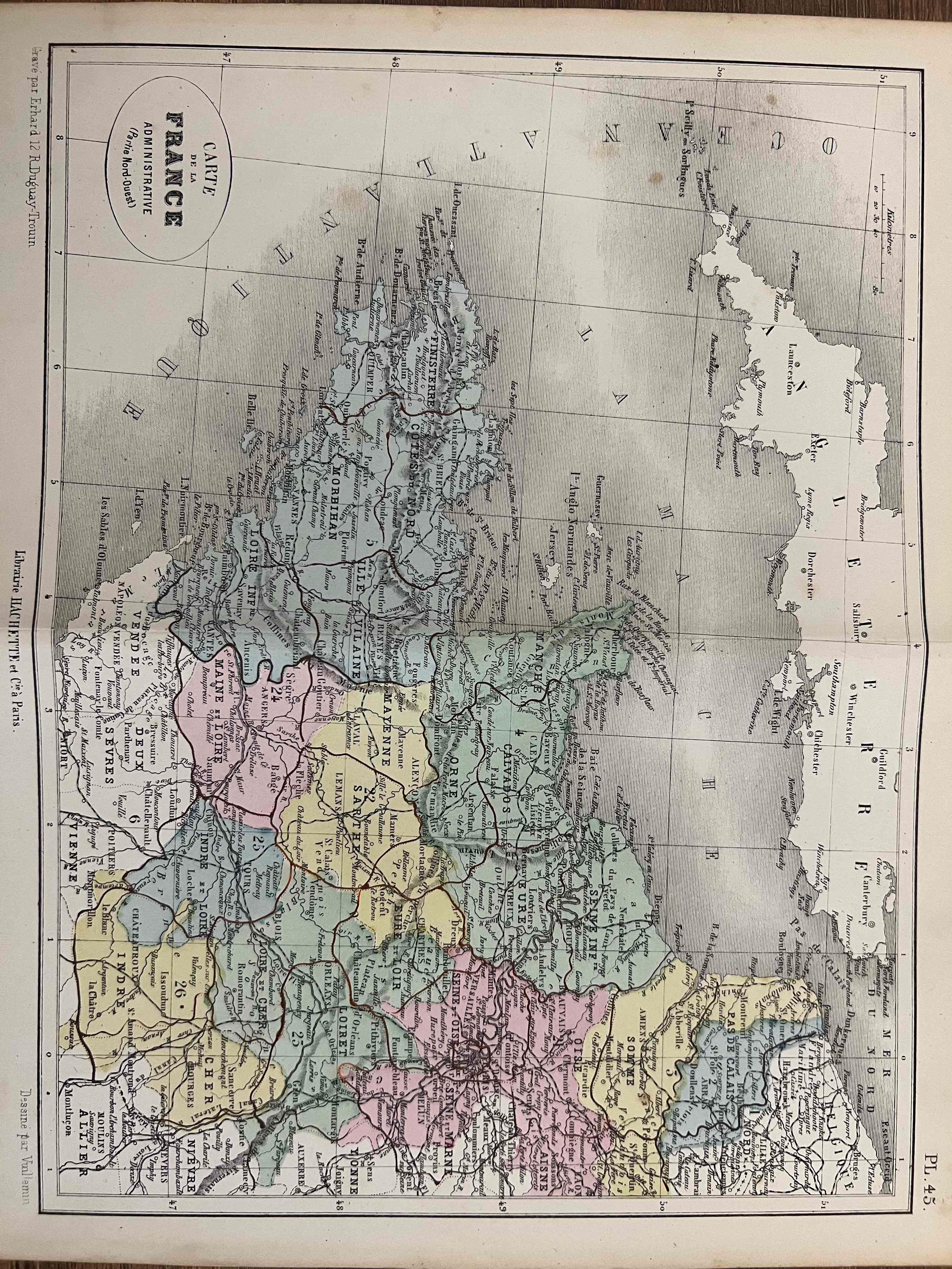 1900'lerin Başından Kalma Fransa Haritası