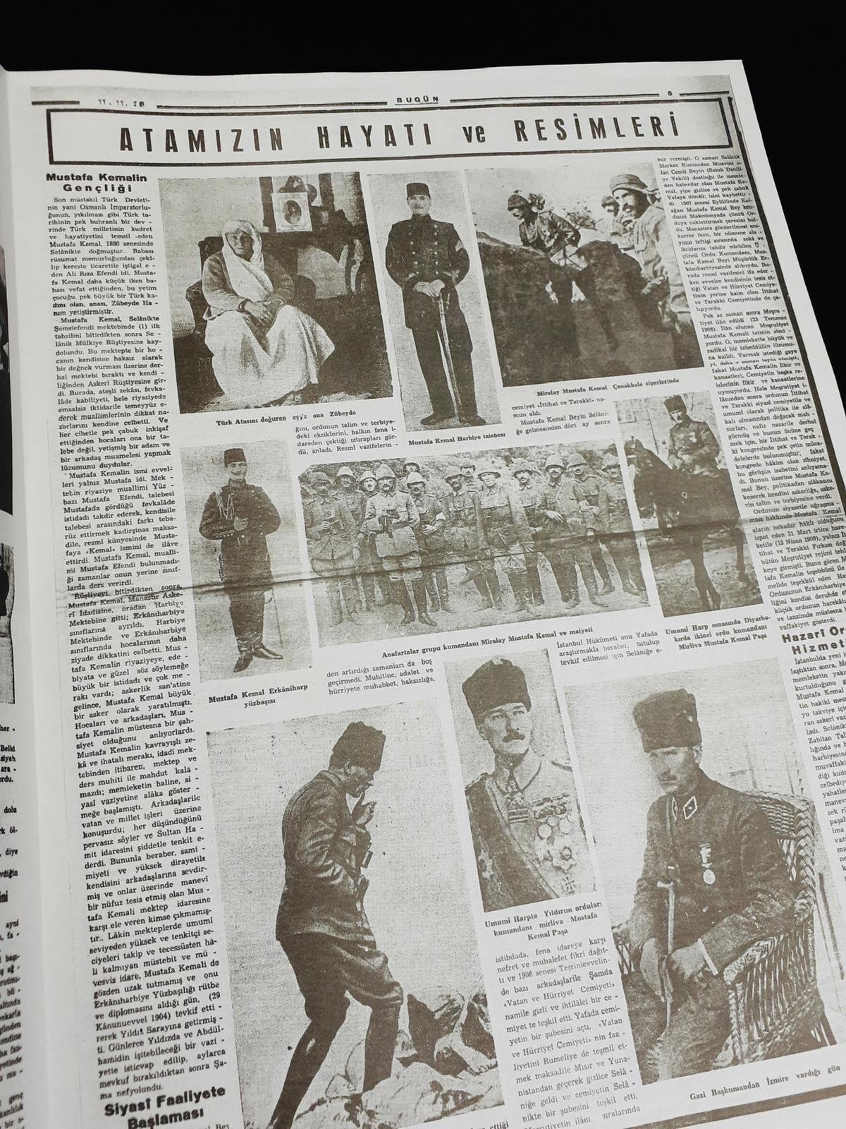 11 Kasım 1938 Sayılı Bugün Gazetesi