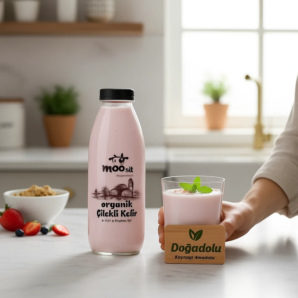 Moo Organik Çilekli Kefir 1L