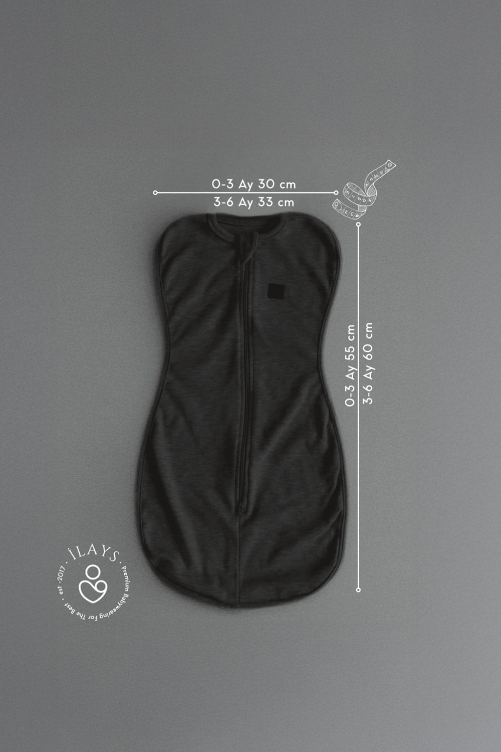 2'li Yenidoğan Kelebek Kundak - Antrasit